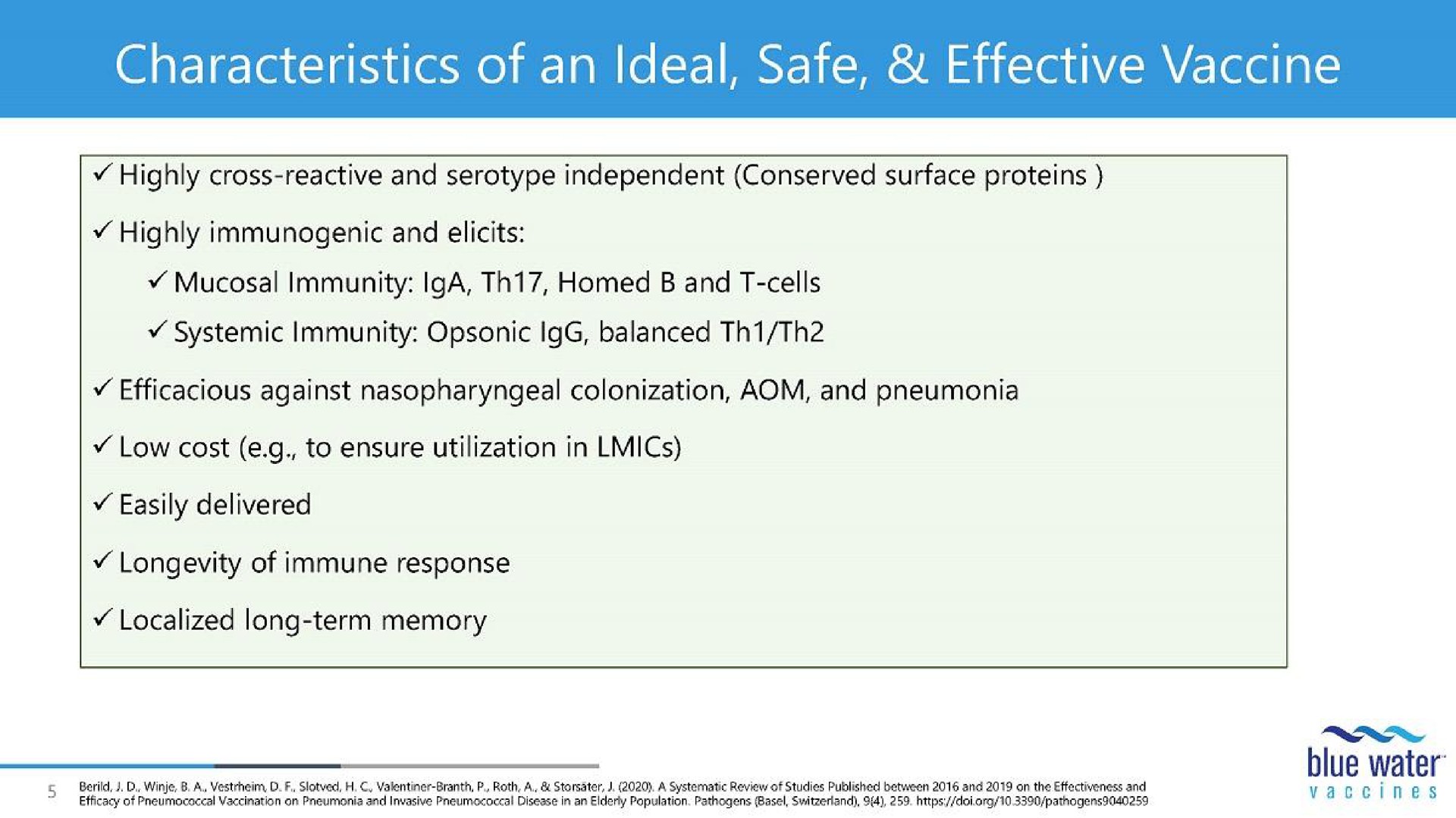 characteristics of an ideal safe effective vaccine | Blue Water Vaccines