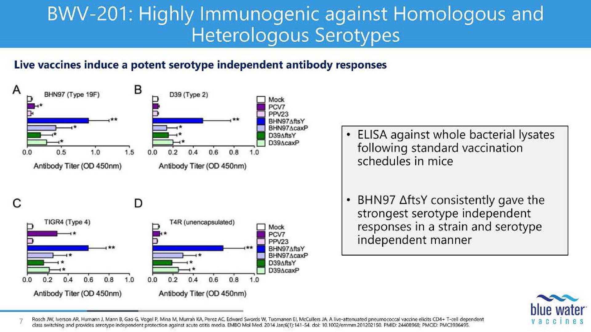 highly immunogenic against homologous and mere | Blue Water Vaccines