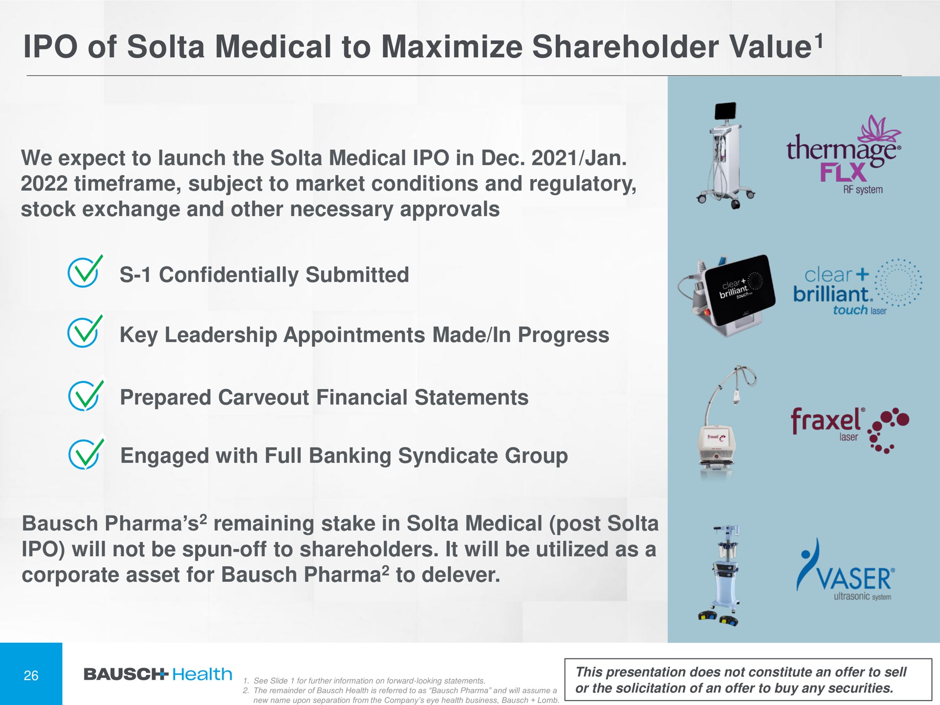 of medical to maximize shareholder value | Bausch Health Companies
