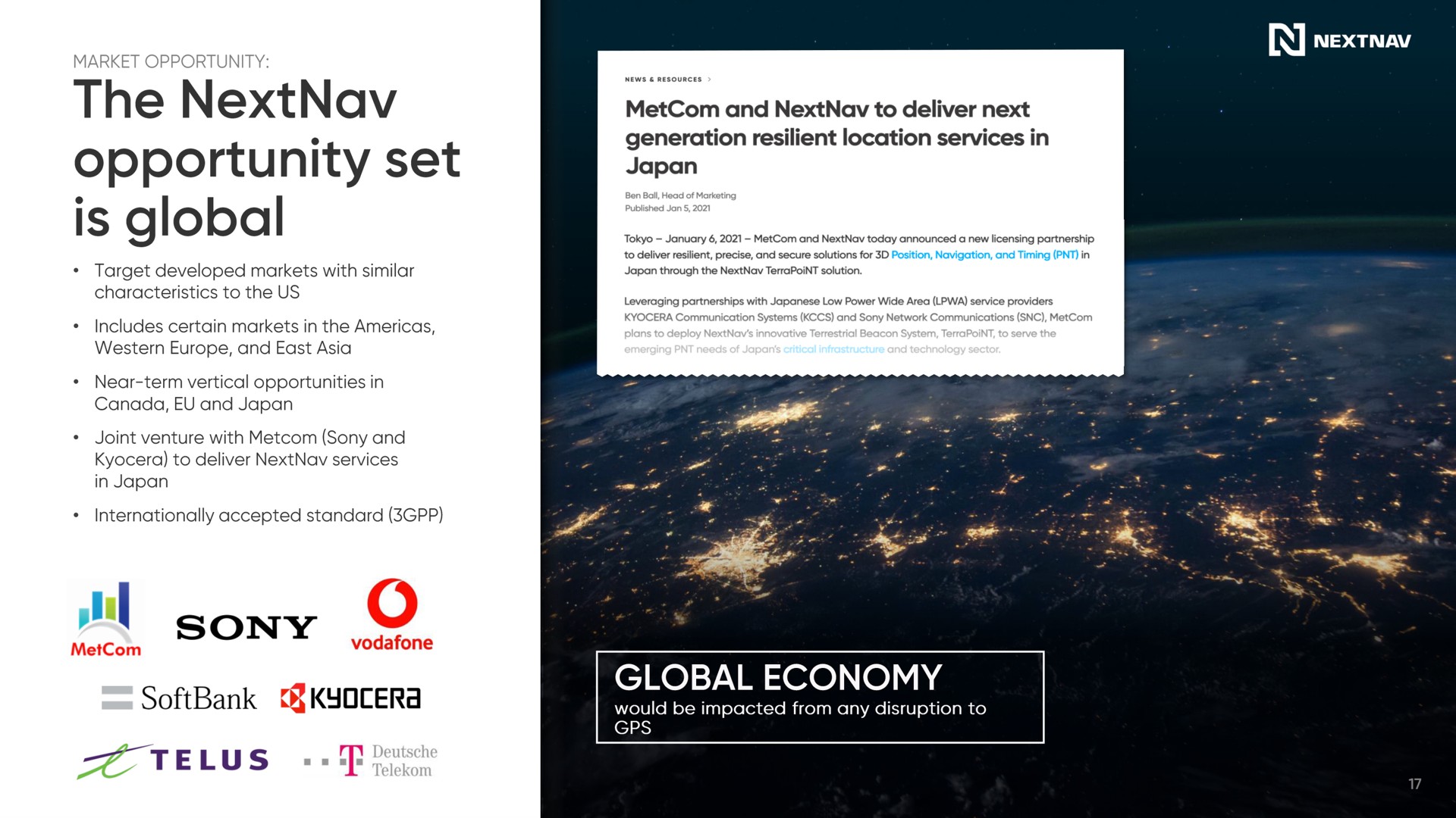 the opportunity set is global global economy | NextNav