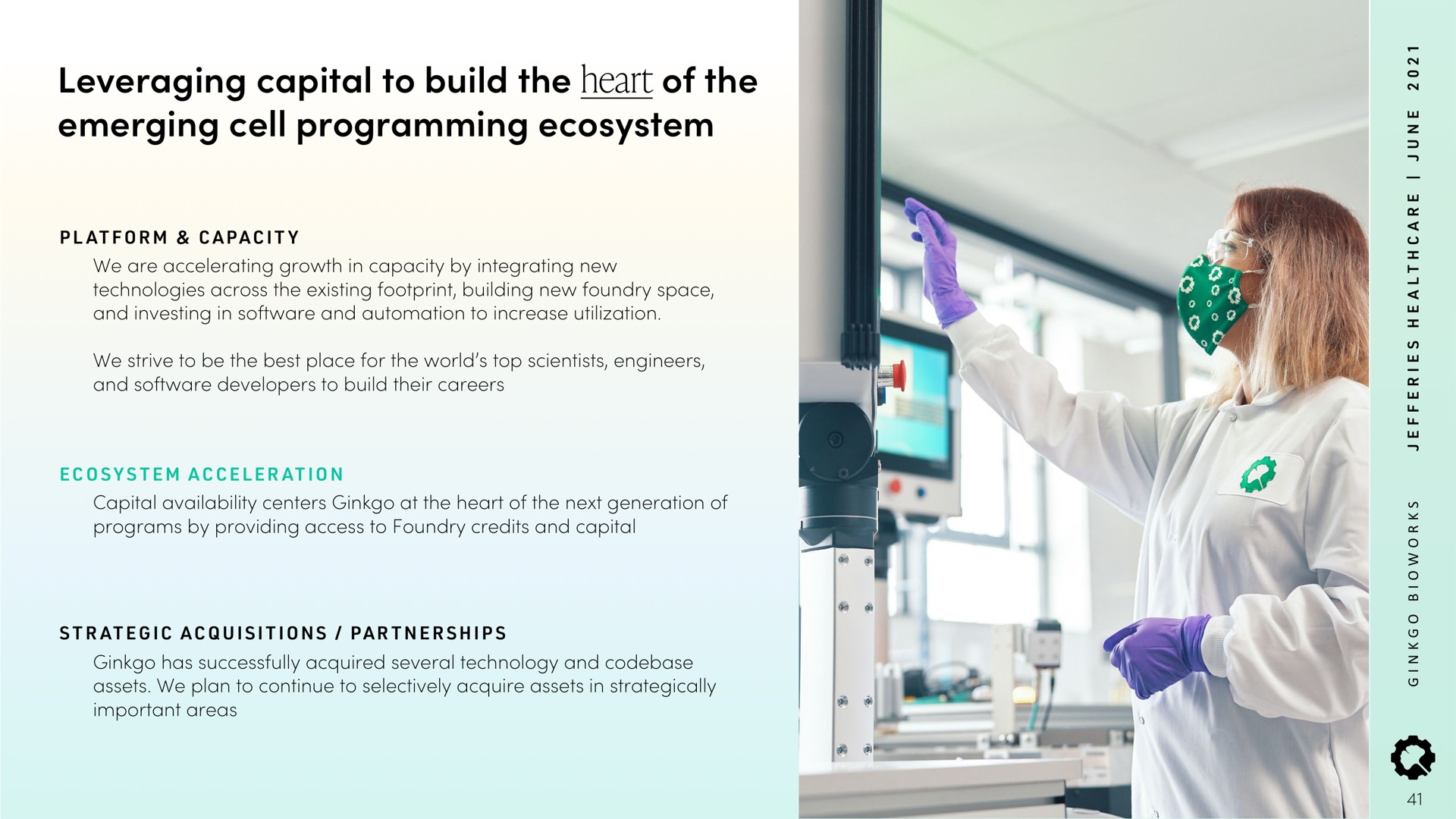 leveraging capital to build the heart of the emerging cell programming ecosystem | Ginkgo
