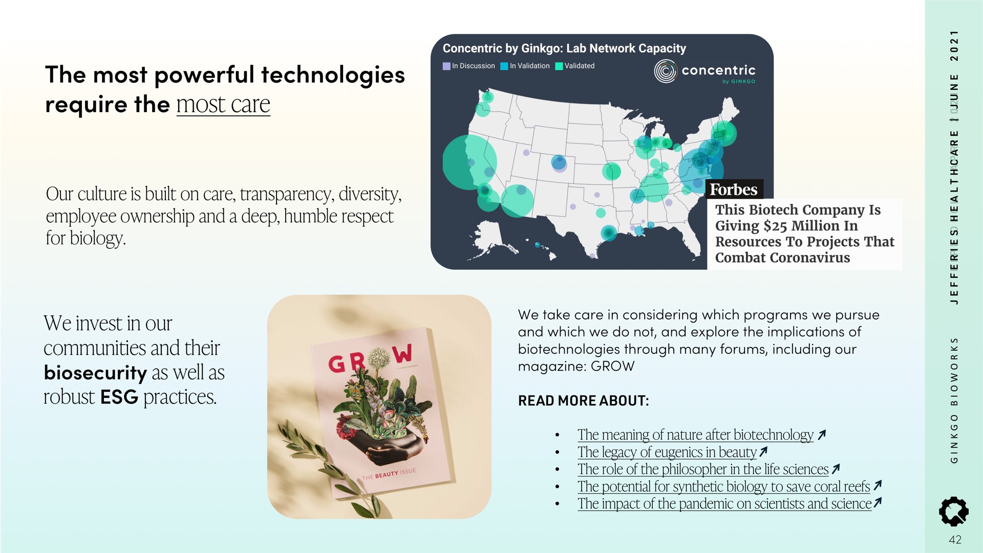 the most powerful technologies require the most care as well as robust practices read more about | Ginkgo