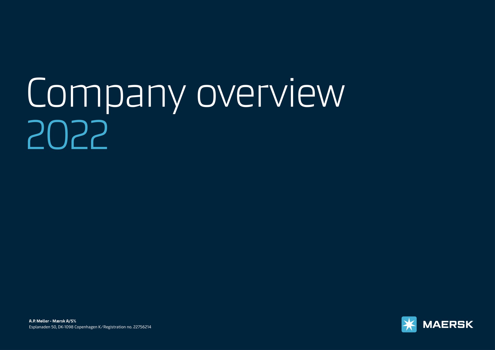 company overview a a registration no | Maersk