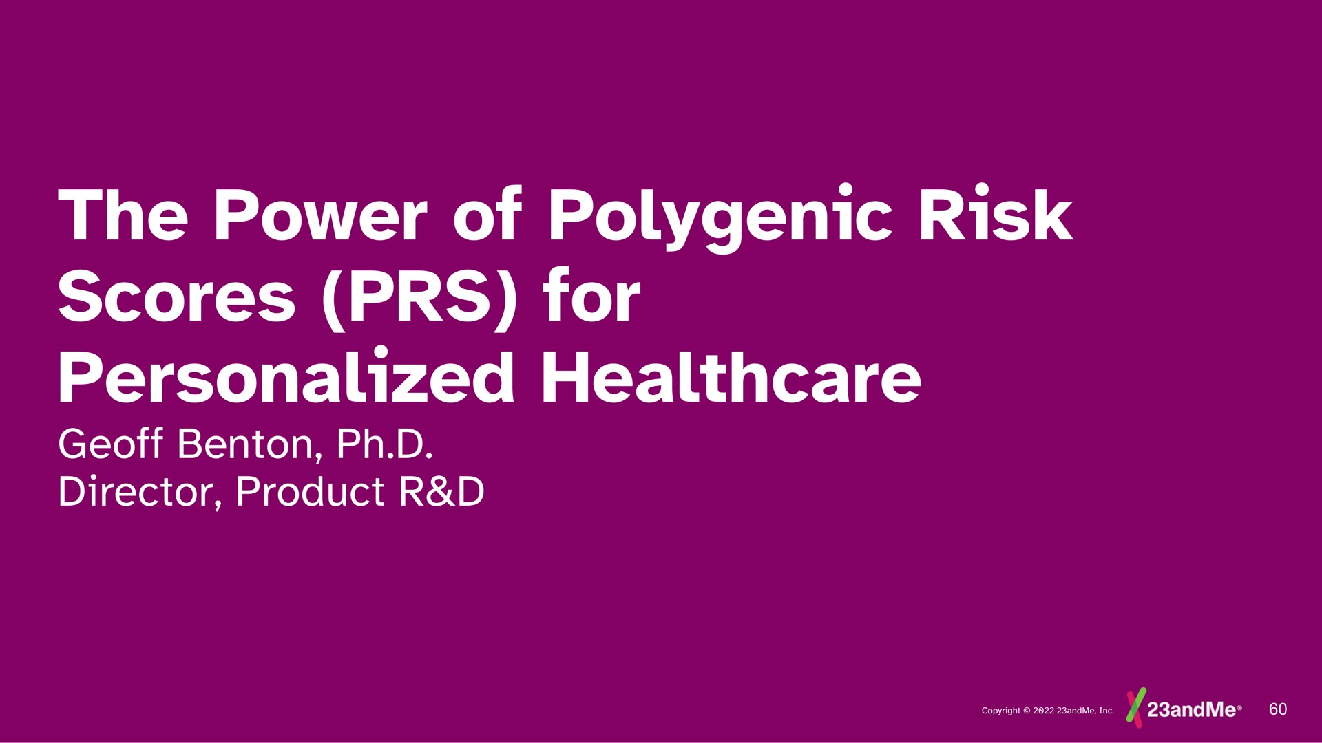 the power of polygenic risk scores for personalized director product | 23andMe