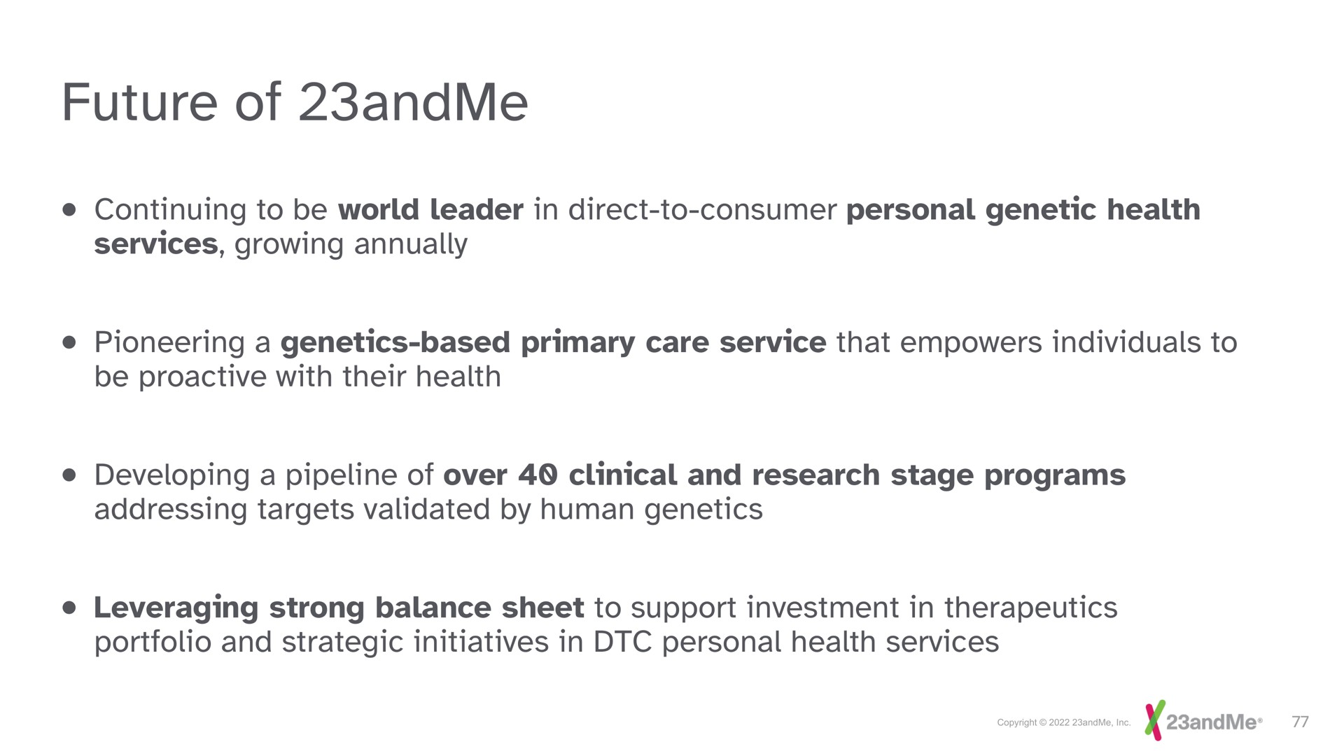 future of | 23andMe