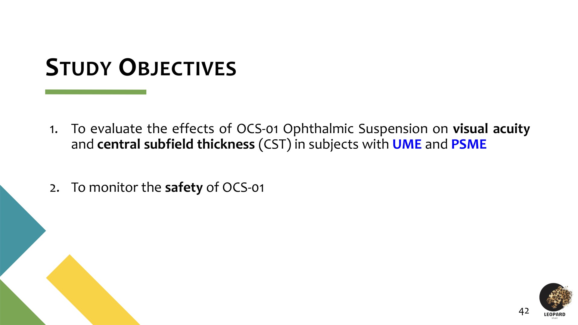 study objectives | Oculis