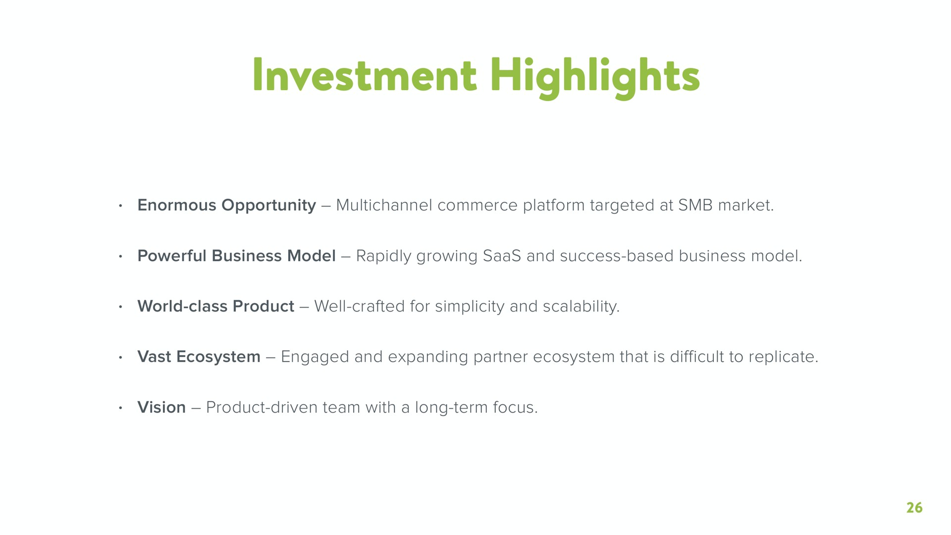 investment highlights | Shopify