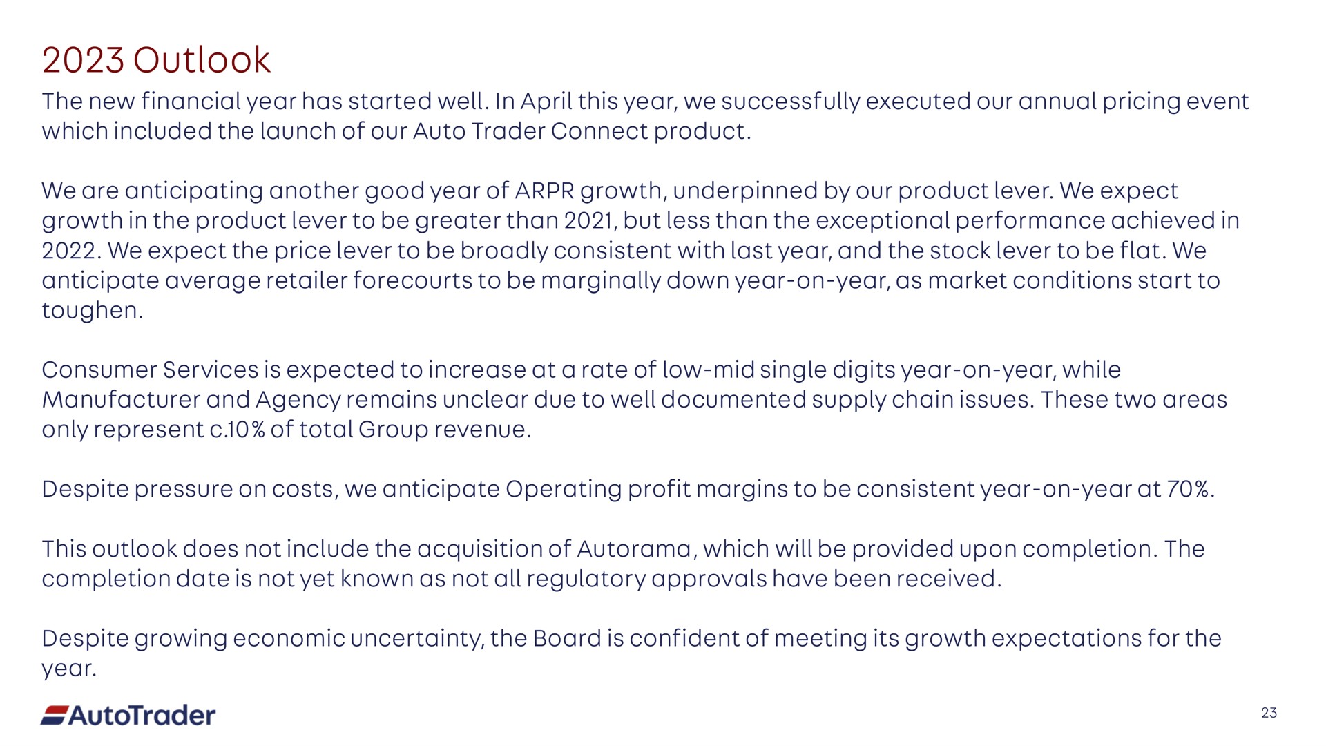 outlook | Auto Trader Group