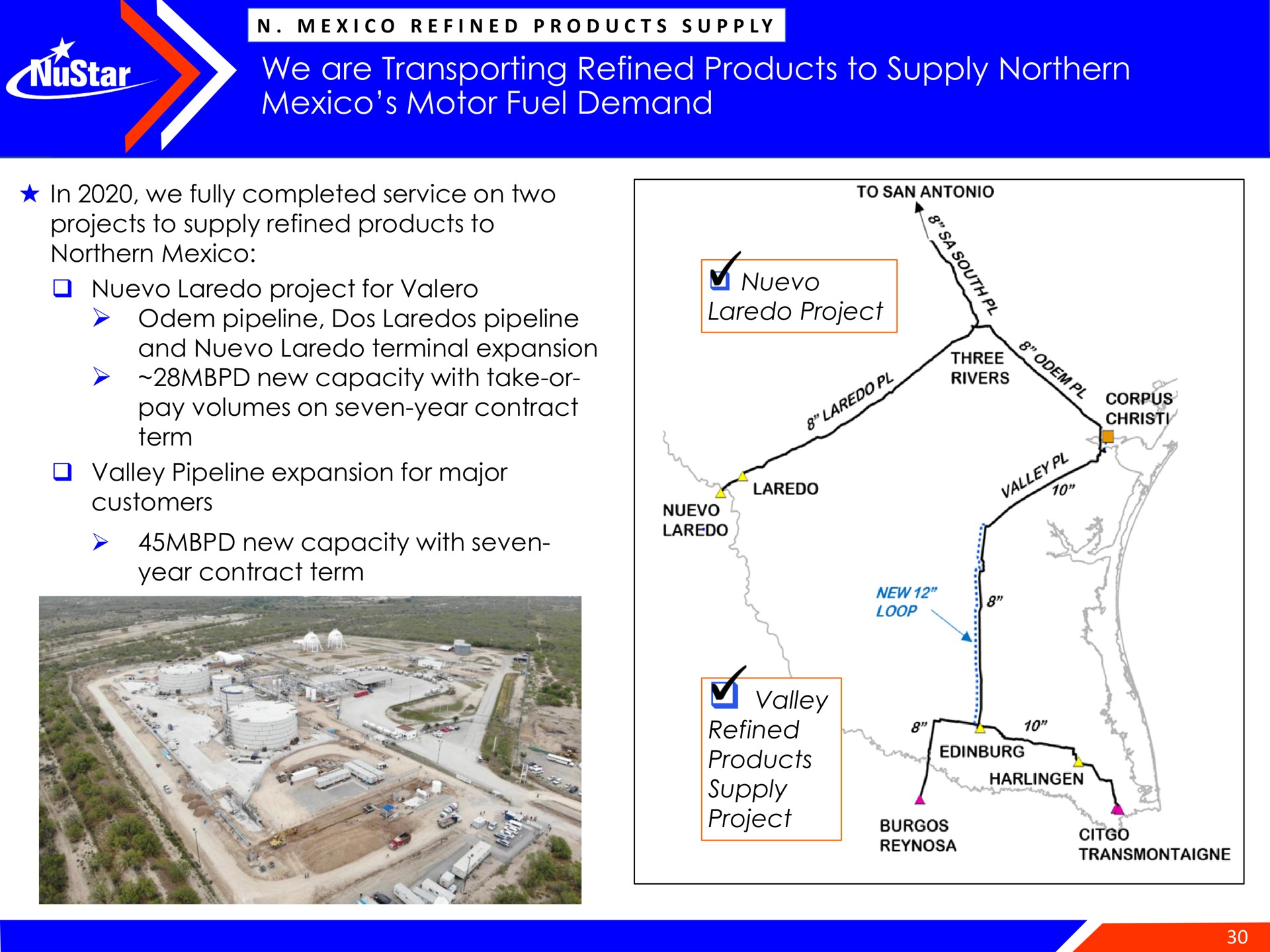 we are transporting refined products to supply northern motor fuel demand | NuStar Energy