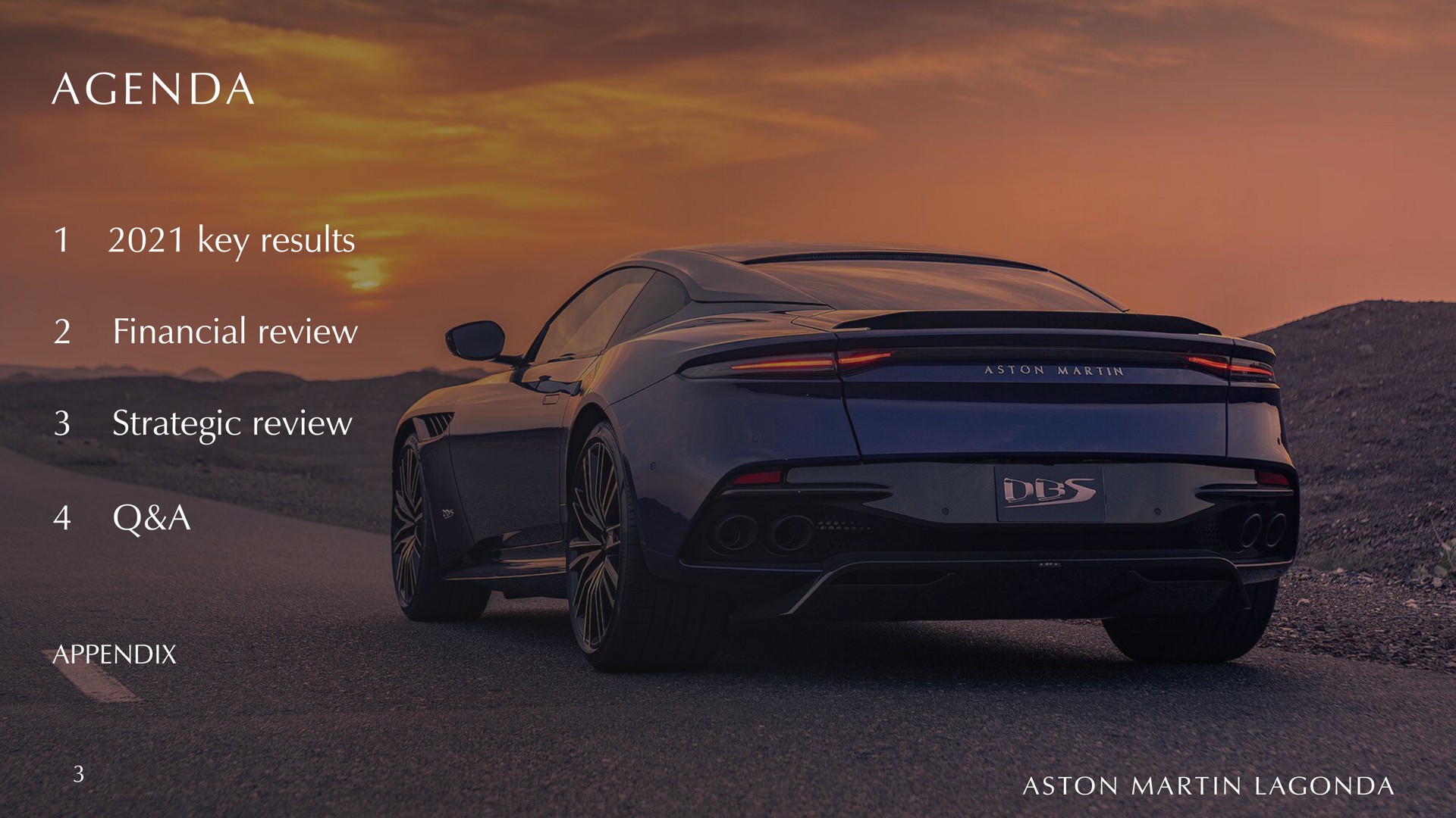agen key results financial review strategic review a appendix | Aston Martin Lagonda