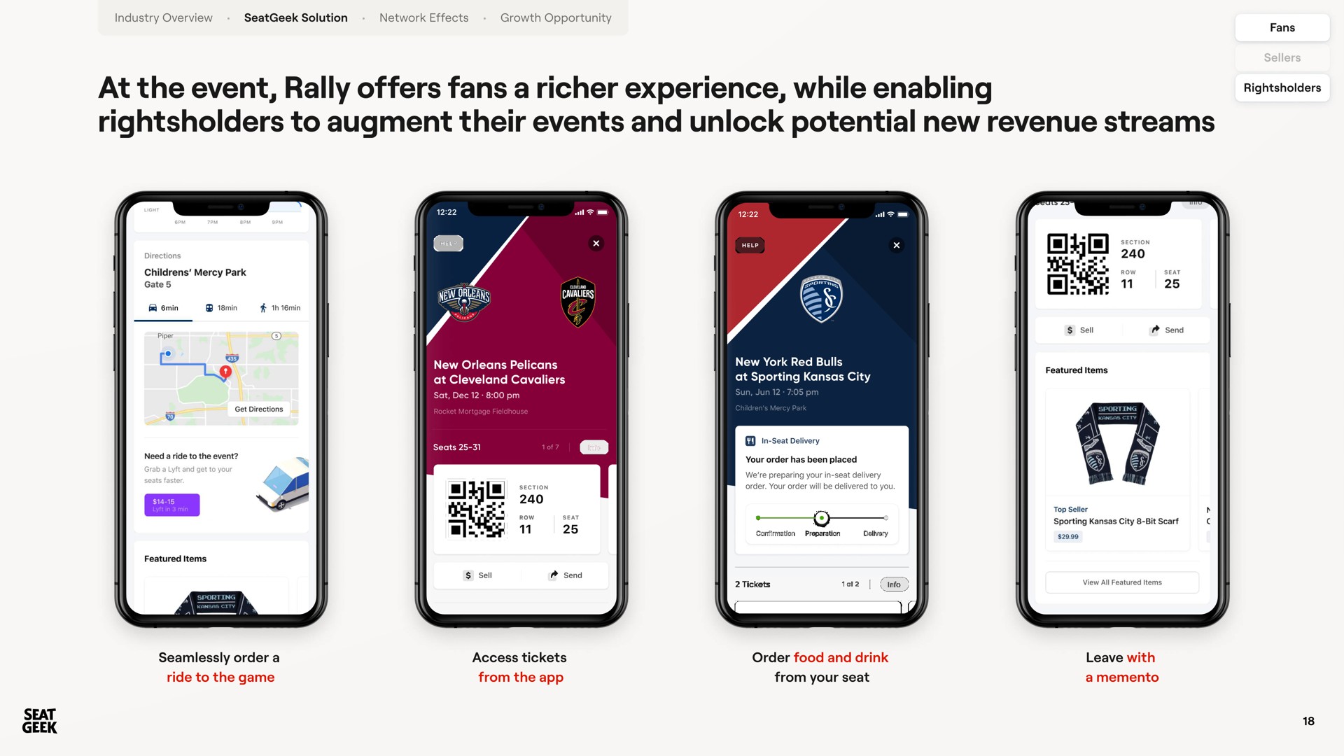 at the event rally offers fans a experience while enabling to augment their events and unlock potential new revenue streams i i | SeatGeek