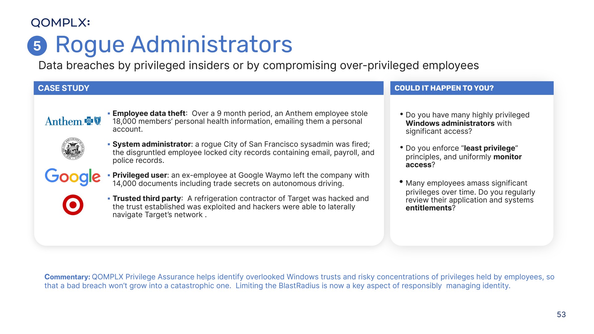 rogue administrators | Qomplx