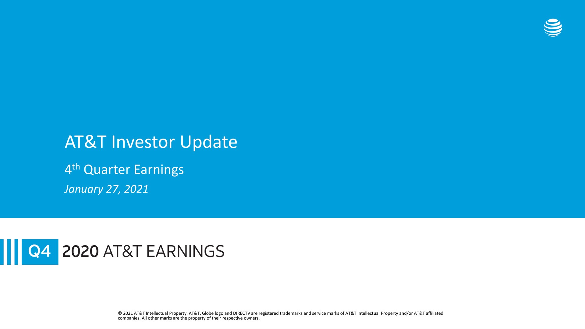 at investor update quarter earnings | AT&T
