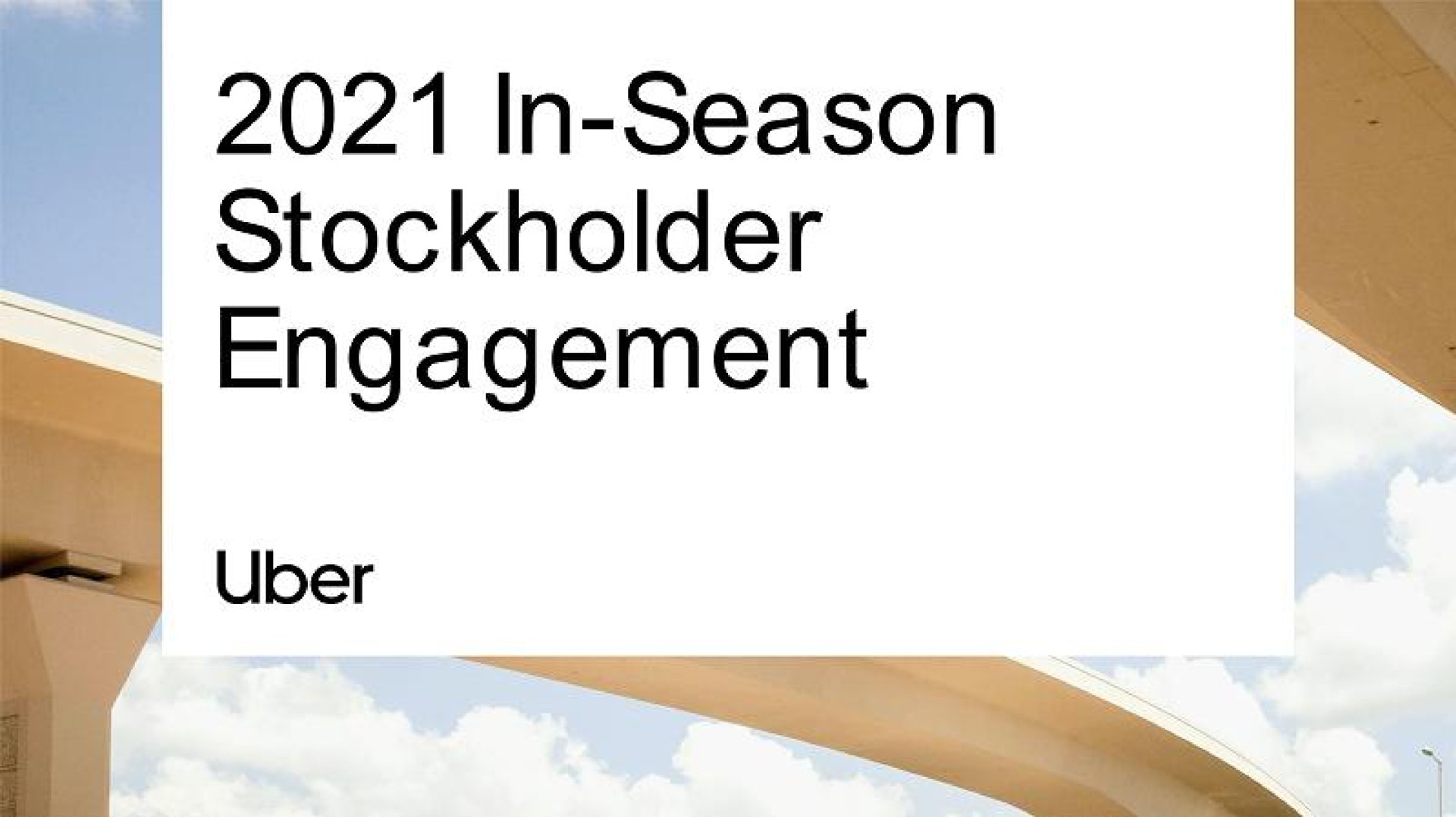in season stockholder engagement | Uber