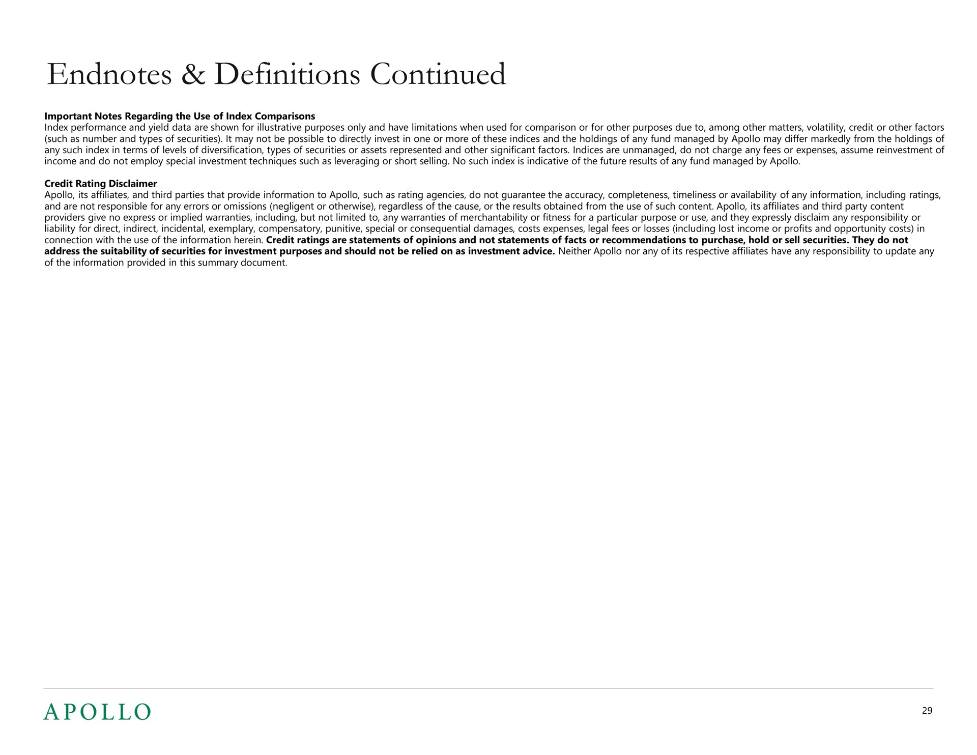 definitions continued | Apollo Global Management