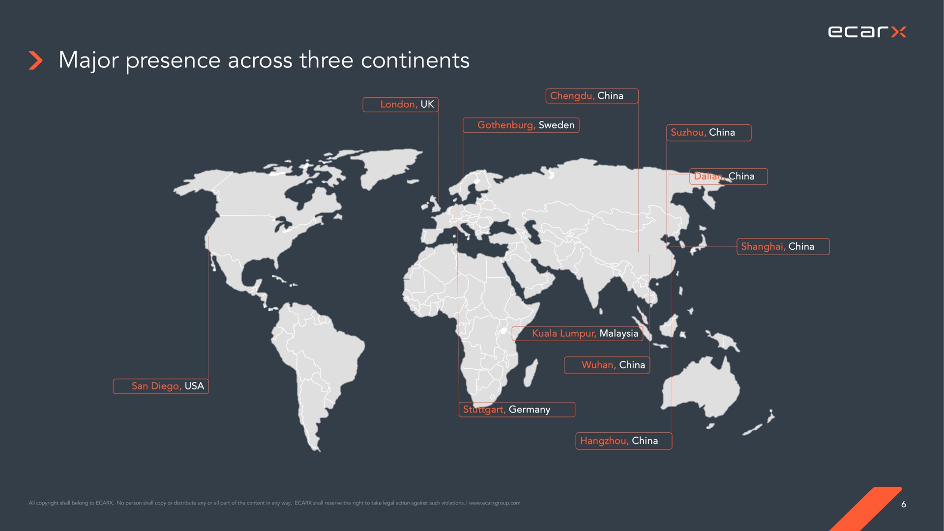 major presence across three continents a | Ecarx