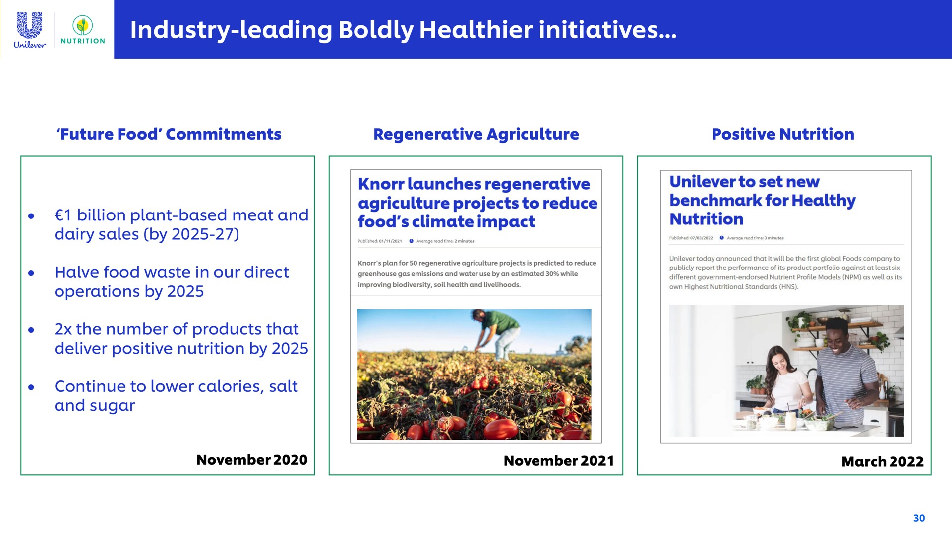 industry leading boldly initiatives | Unilever