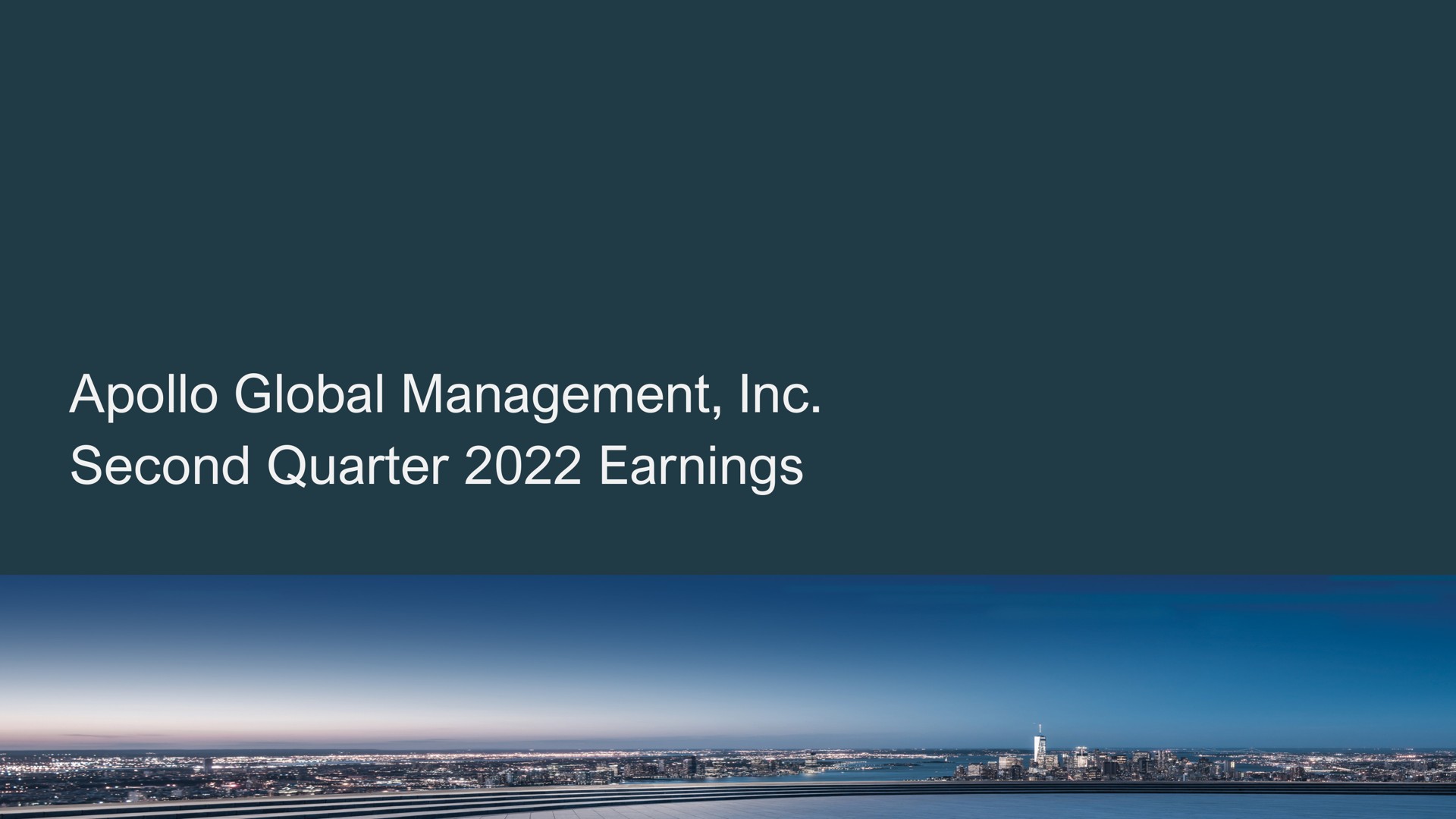 global management second quarter earnings | Apollo Global Management