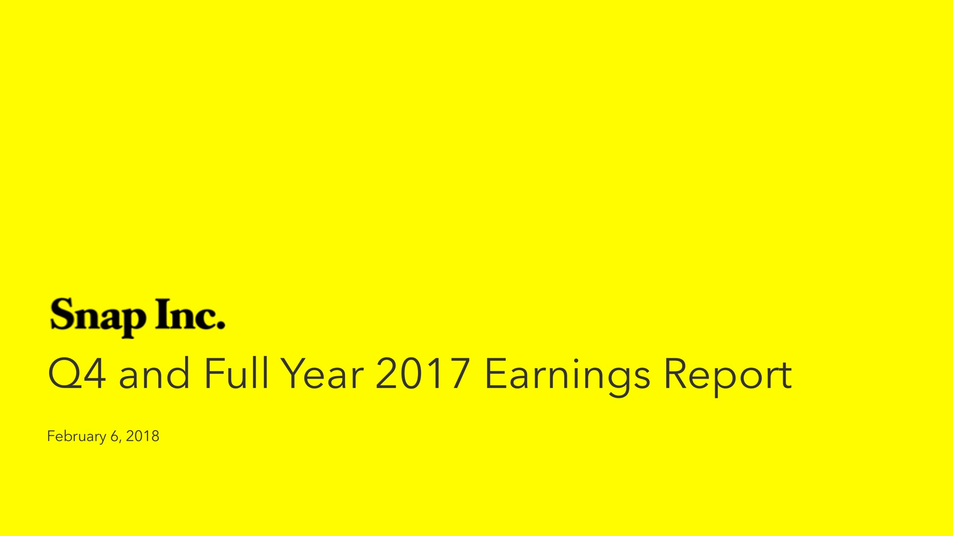 and full year earnings report snap | Snap Inc