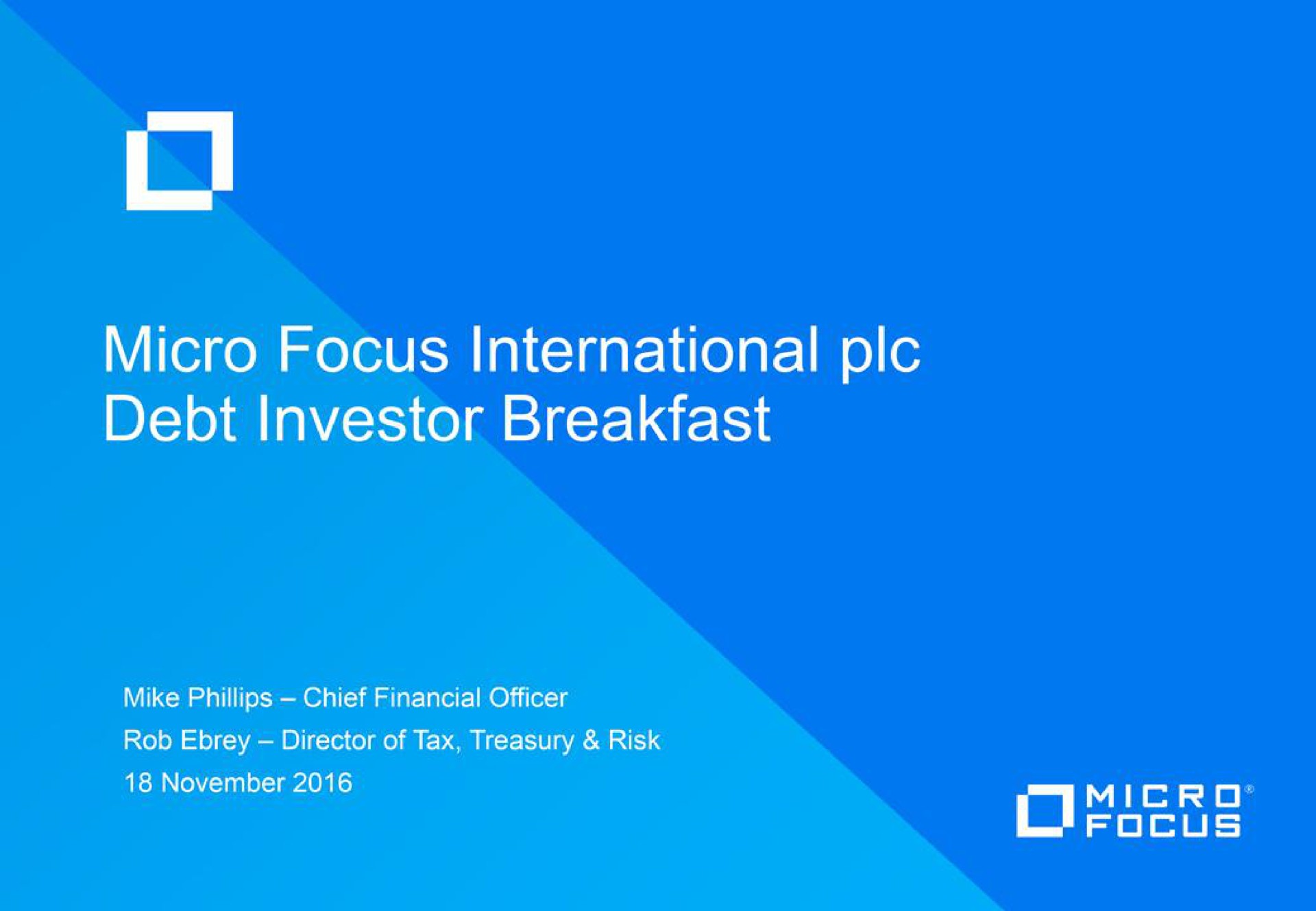 a micro focus international debt investor breakfast | Micro Focus