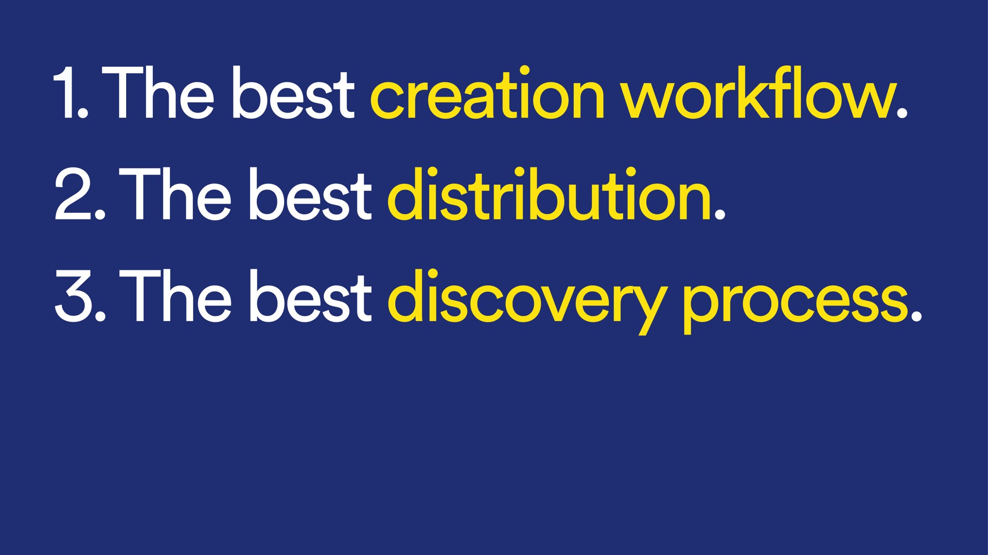 the best creation the best distribution the best discovery process | Spotify
