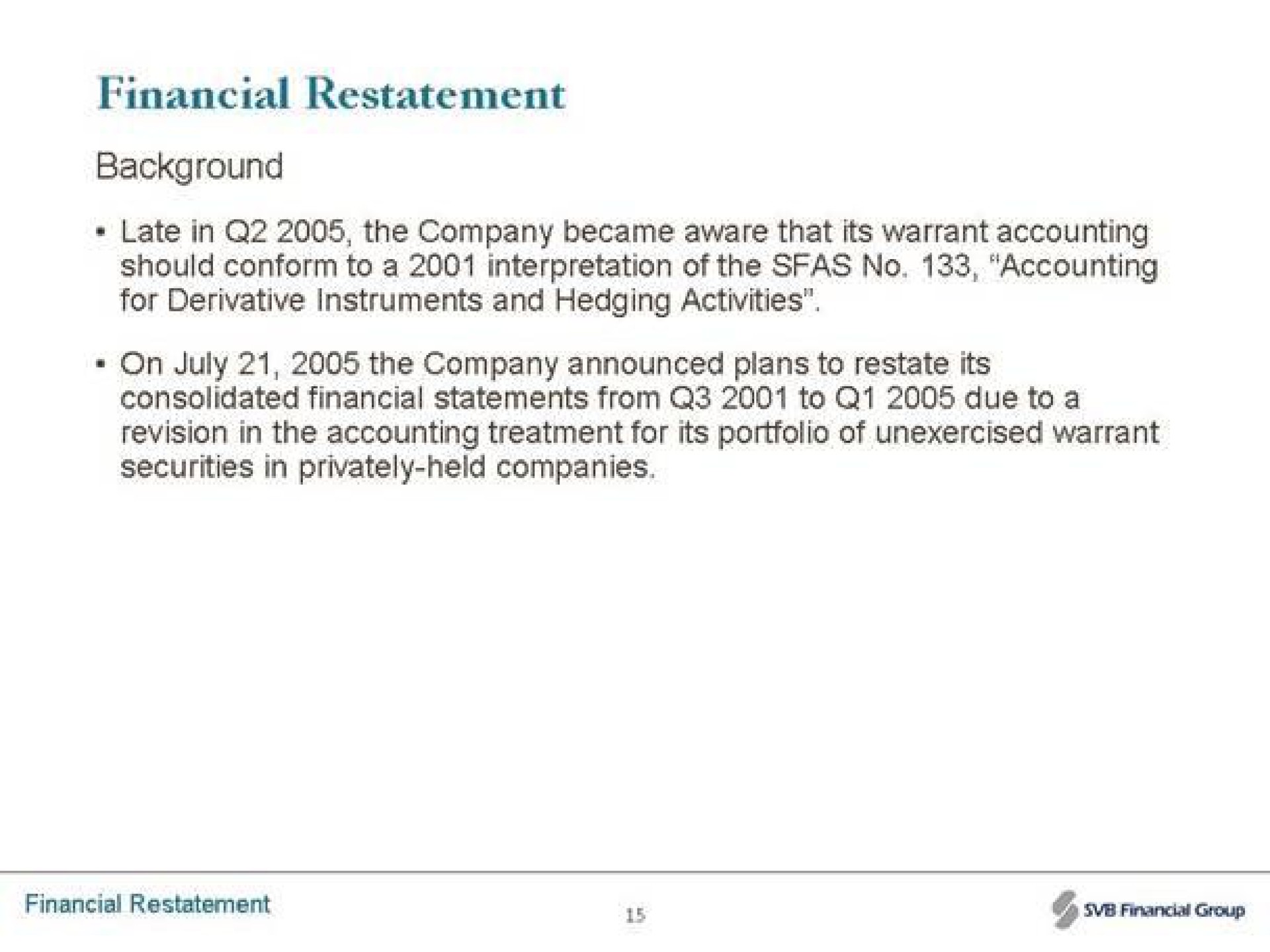 financial restatement | Silicon Valley Bank