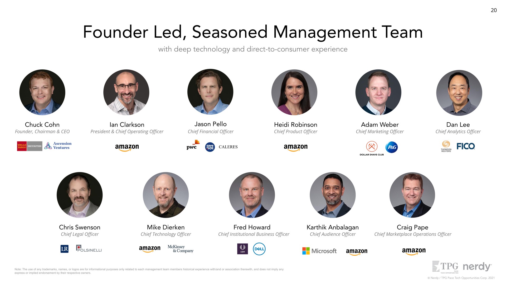 founder led seasoned management team with deep technology and direct to consumer experience | Nerdy