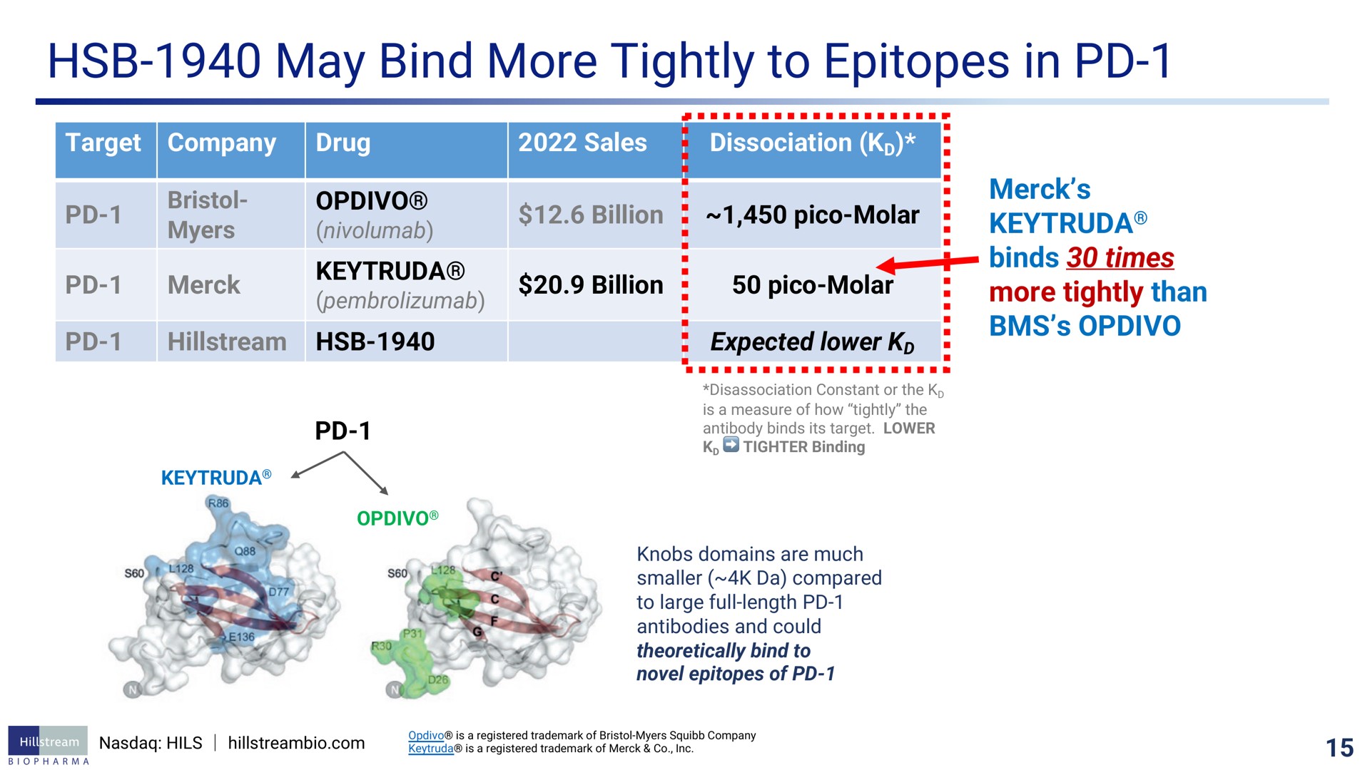 may bind more tightly to in | Hillstream BioPharma
