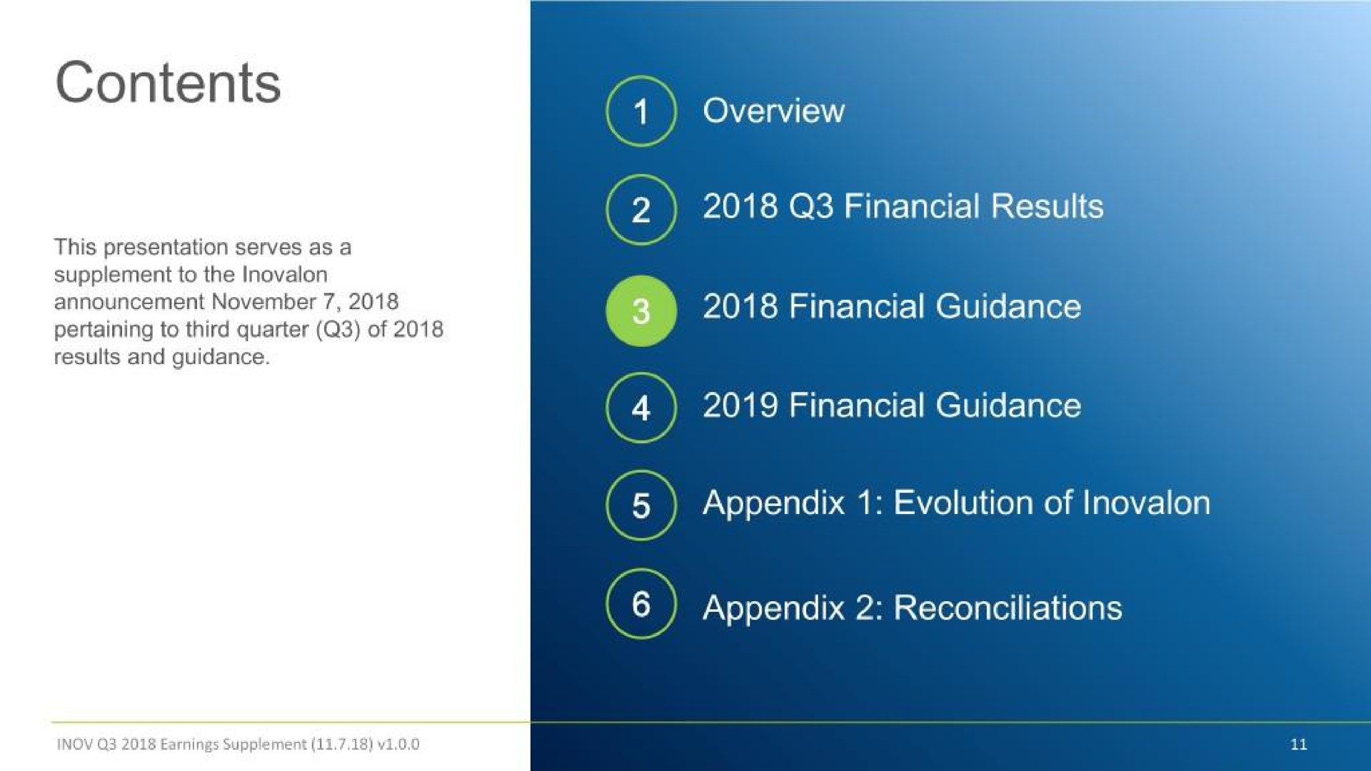 contents overview financial results financial financial guidance appendix evolution of appendix reconciliations | Inovalon