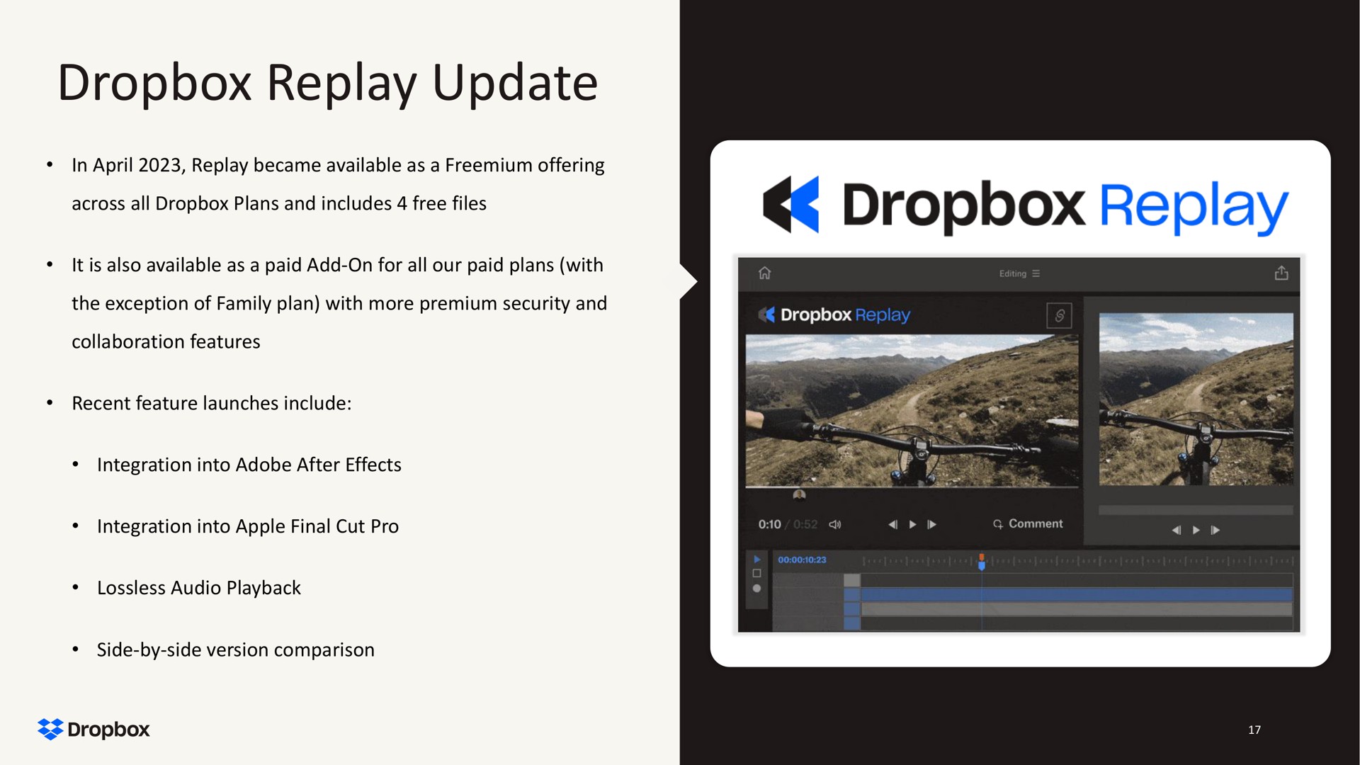 replay update | Dropbox