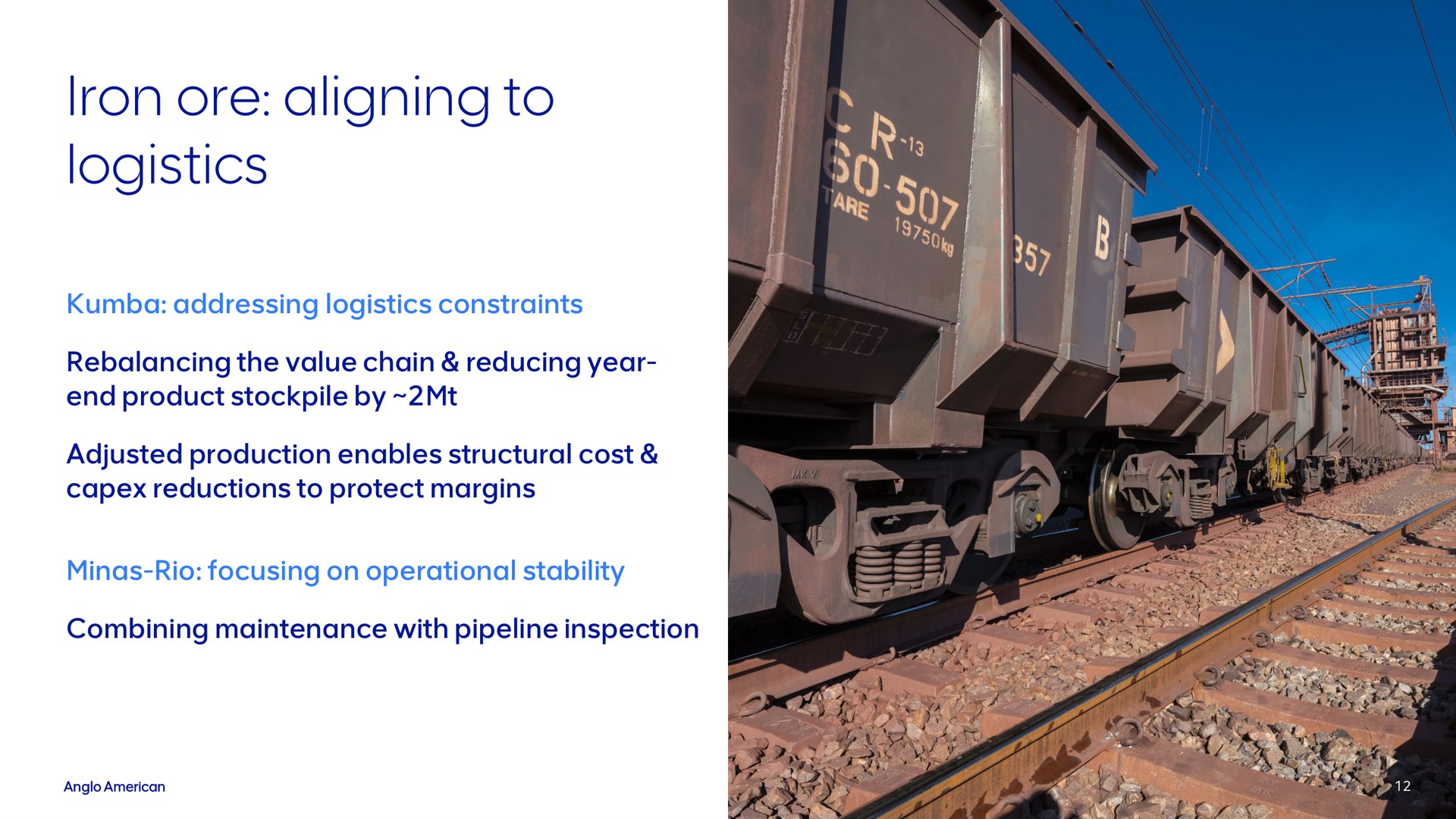 iron ore aligning to logistics | AngloAmerican