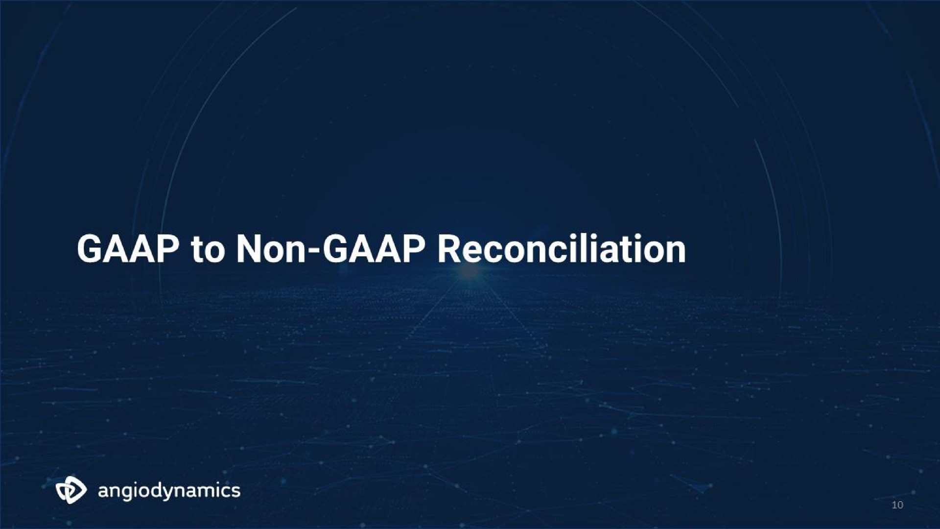 to non reconciliation | Angiodynamics