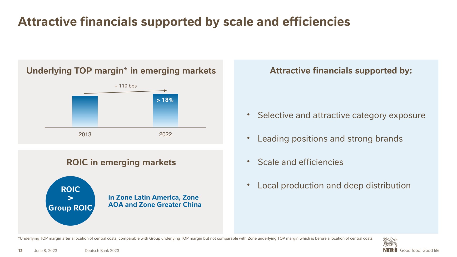 attractive supported by scale and efficiencies | Nestle