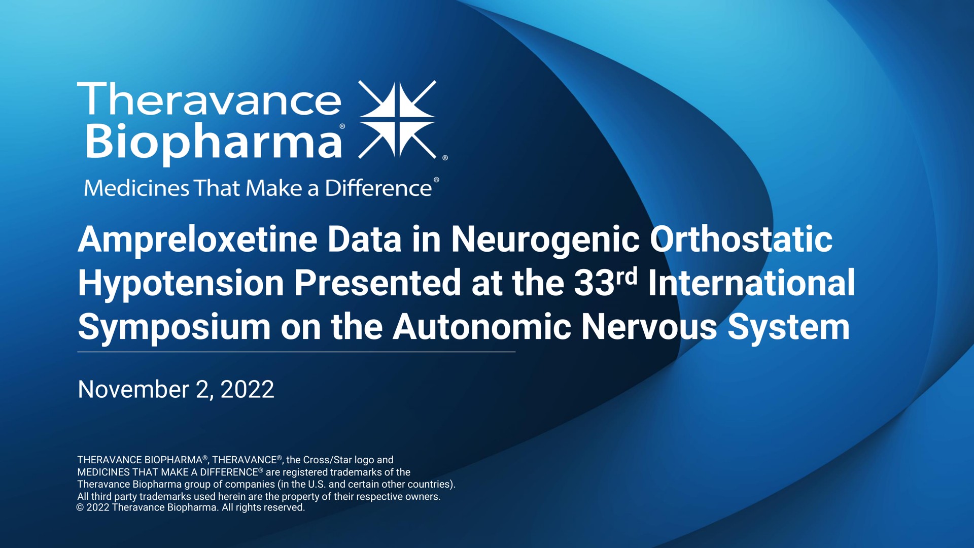 data in neurogenic orthostatic hypotension presented at the international symposium on the autonomic nervous system | Theravance Biopharma