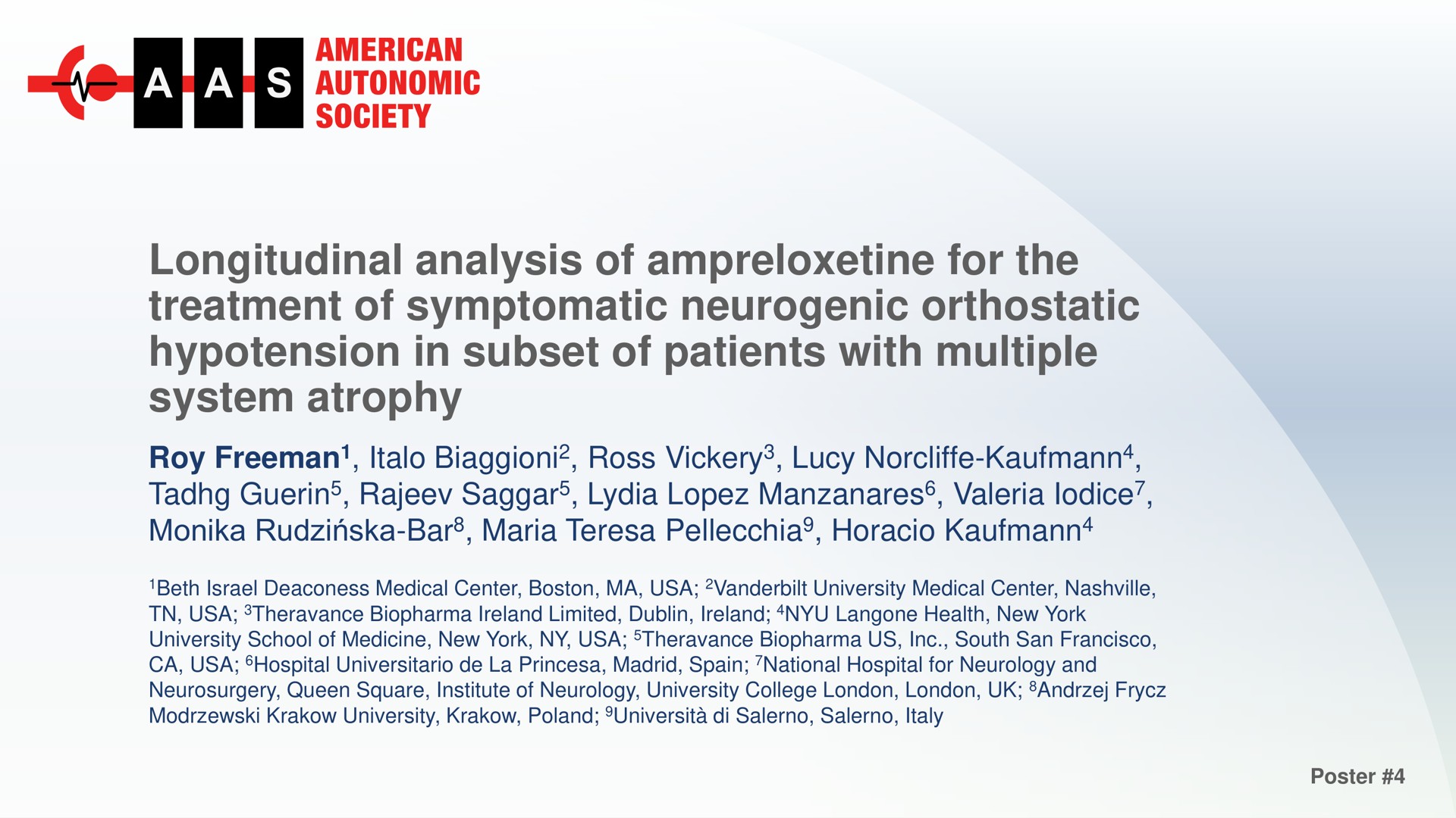 longitudinal analysis of for the treatment of symptomatic neurogenic orthostatic hypotension in subset of patients with multiple system atrophy | Theravance Biopharma