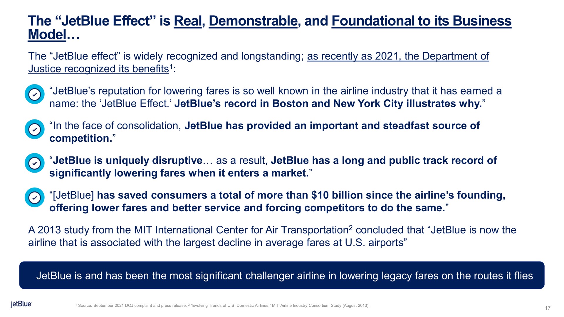 the effect is real demonstrable and foundational to its business model name record in boston new york city illustrates why | jetBlue