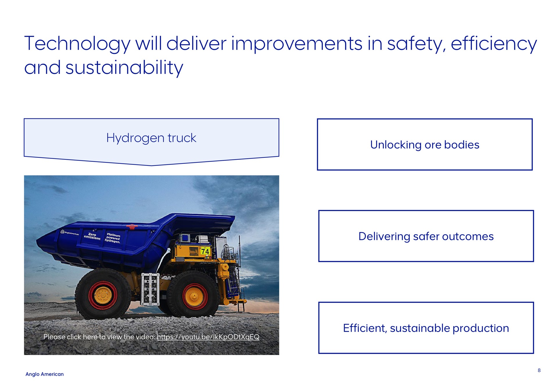 technology will deliver improvements in safety efficiency and | AngloAmerican