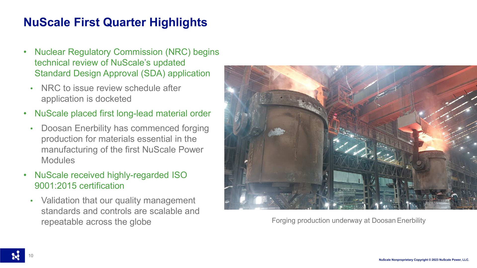 first quarter highlights | Nuscale