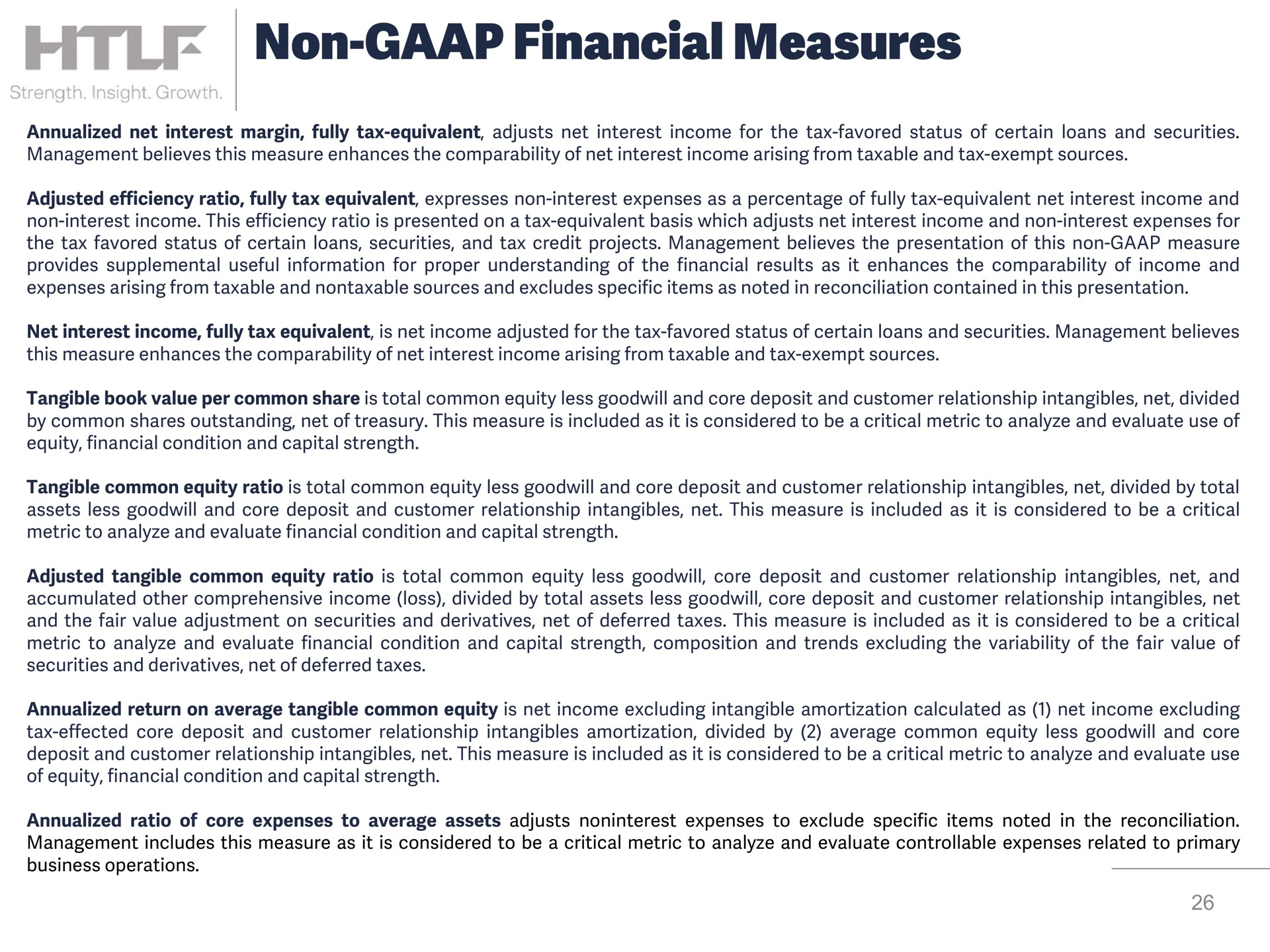 non financial measures | Heartland Financial USA