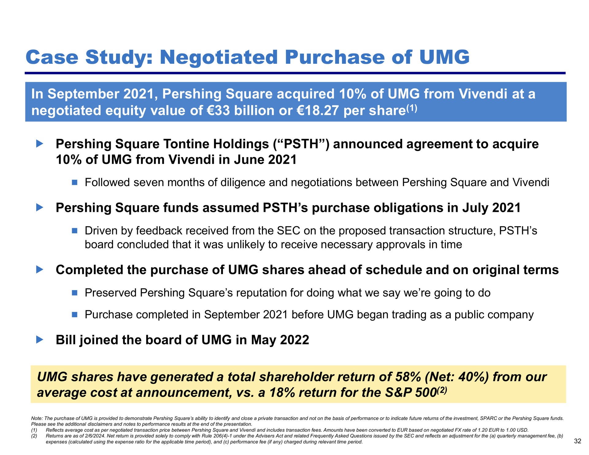 case study negotiated purchase of in square acquired of from at a negotiated equity value of billion or per share | Pershing Square