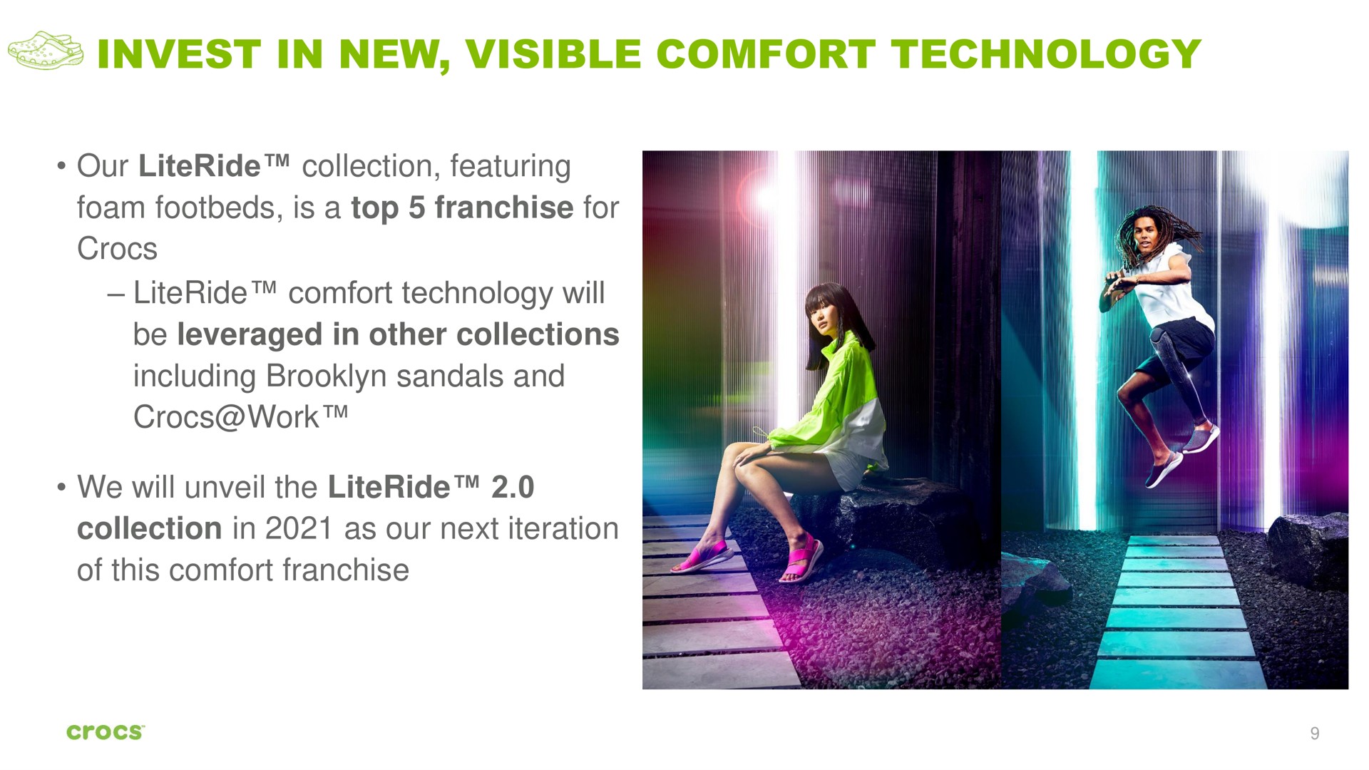 invest in new visible comfort technology i i i be leveraged other collections including sandals and work | Crocs