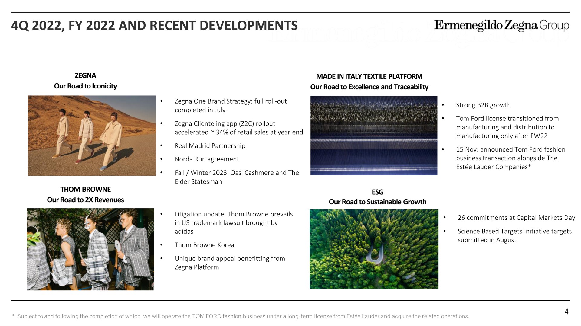 and recent developments group | Zegna