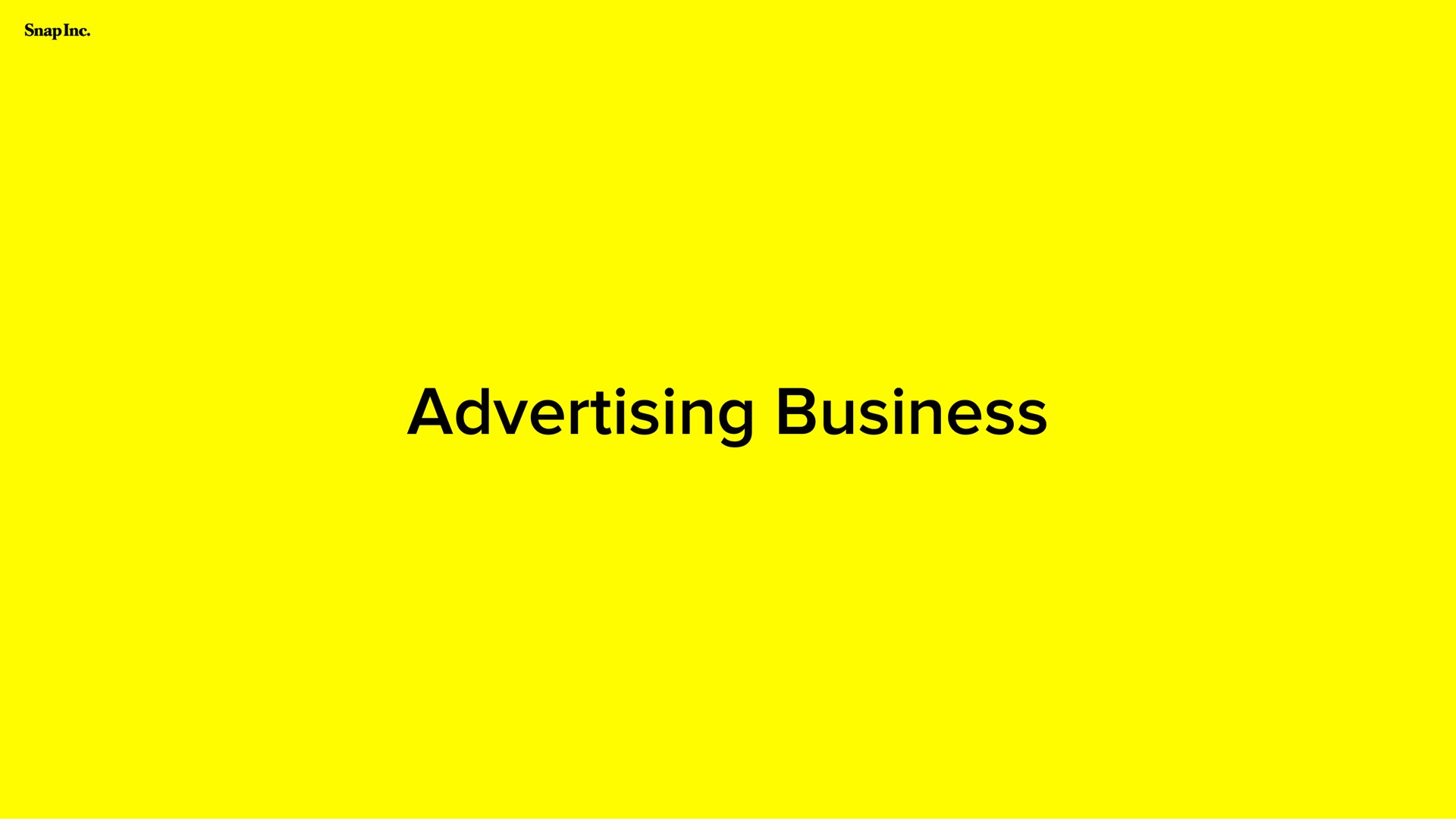 advertising business | Snap Inc