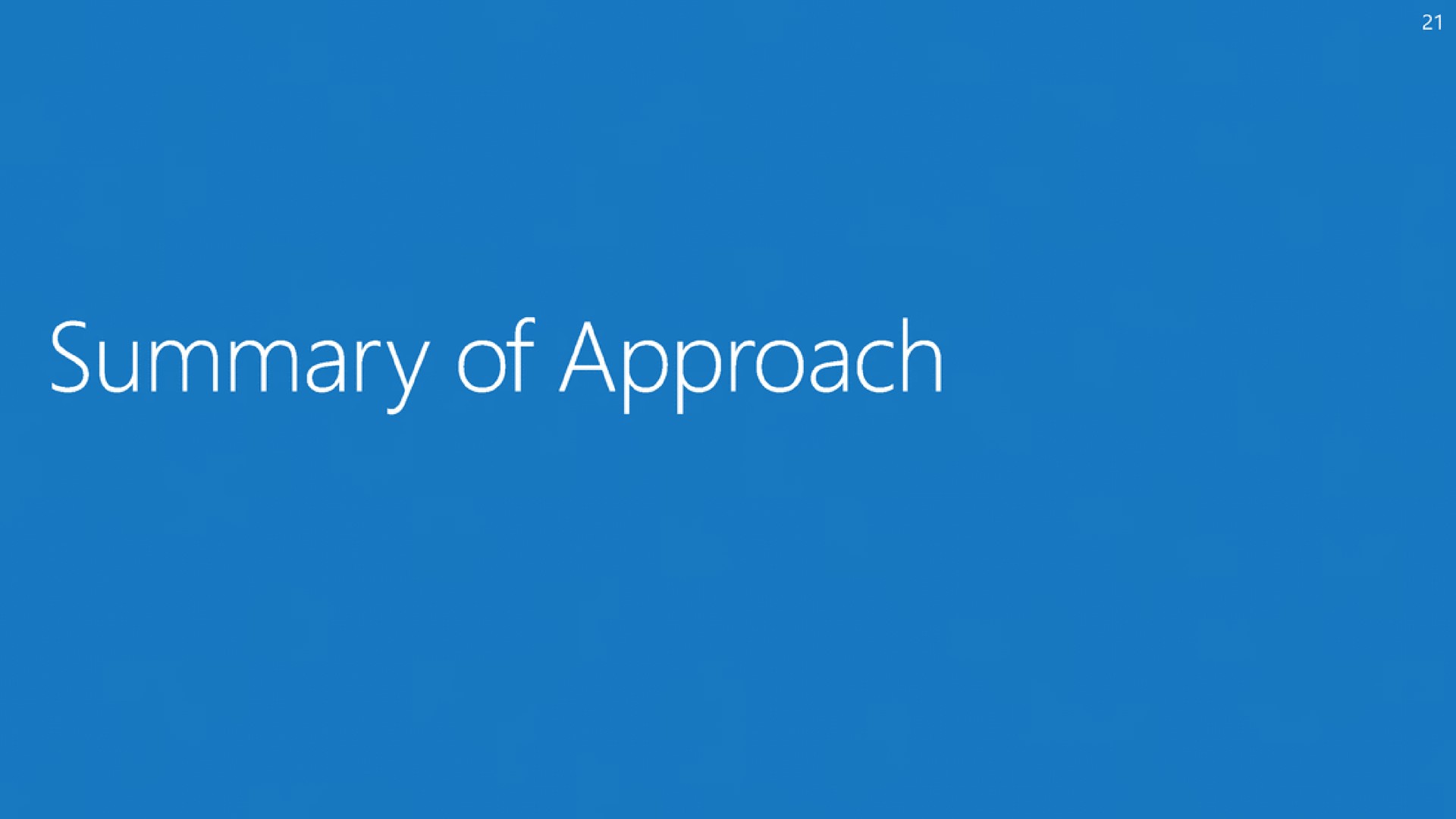 summary of approach | Microsoft