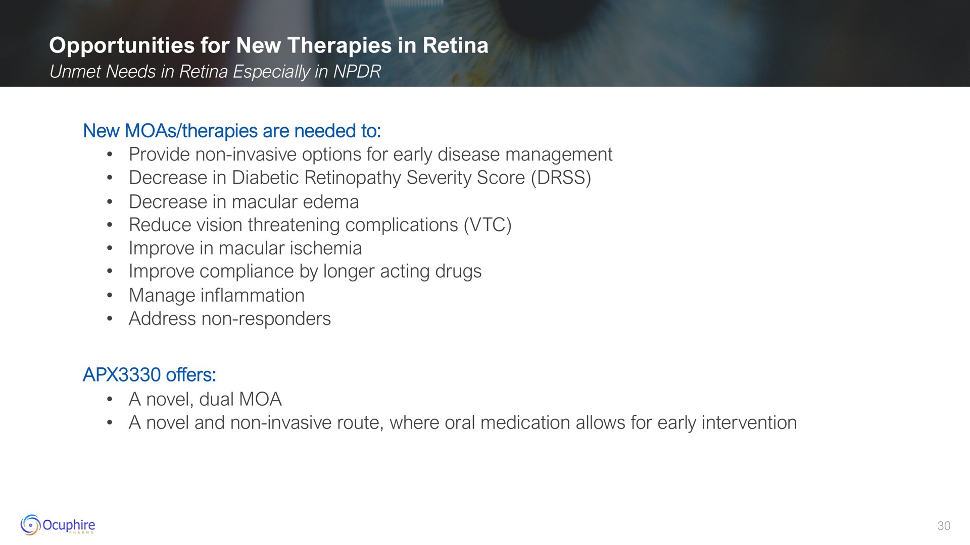 opportunities for new therapies in retina | Ocuphire Pharma