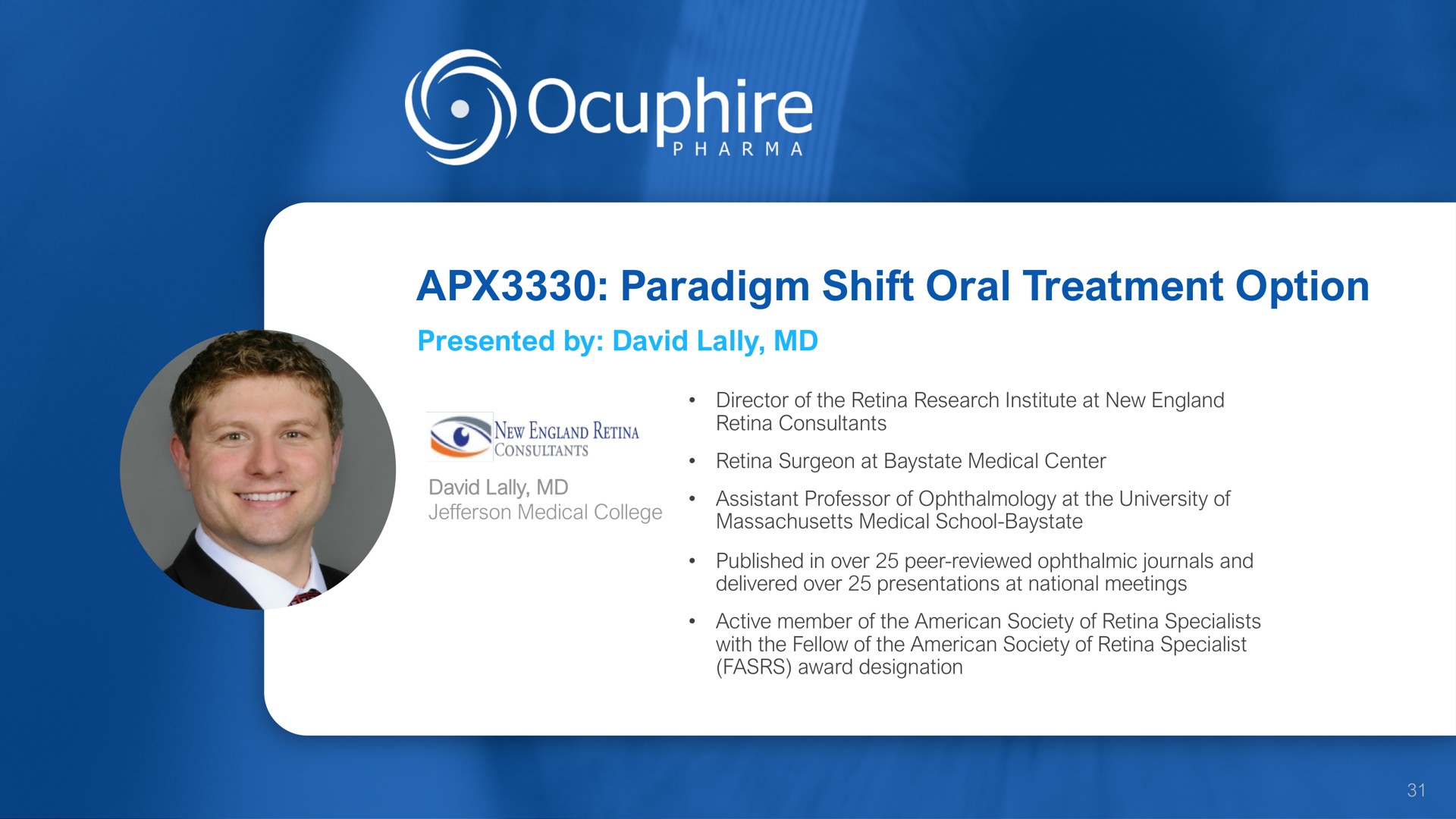 paradigm shift oral treatment option | Ocuphire Pharma