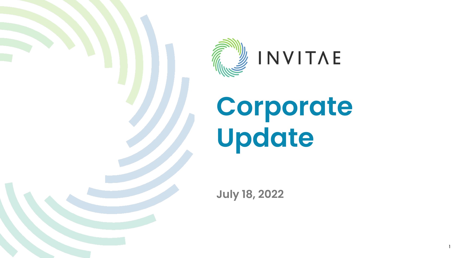 corporate update | Invitae