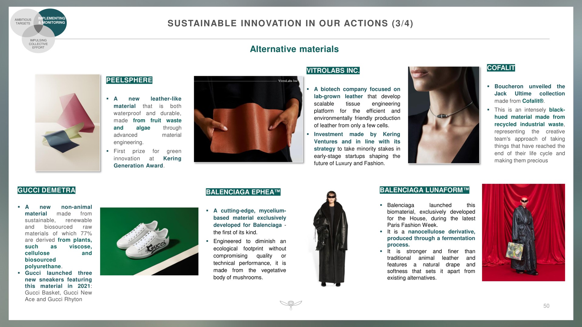 sustainable innovation in our actions alternative materials | Kering