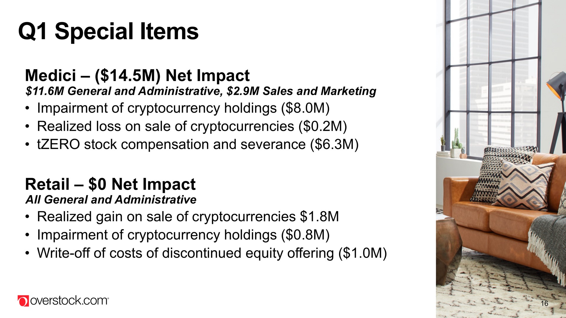 special items net impact retail net impact | Overstock
