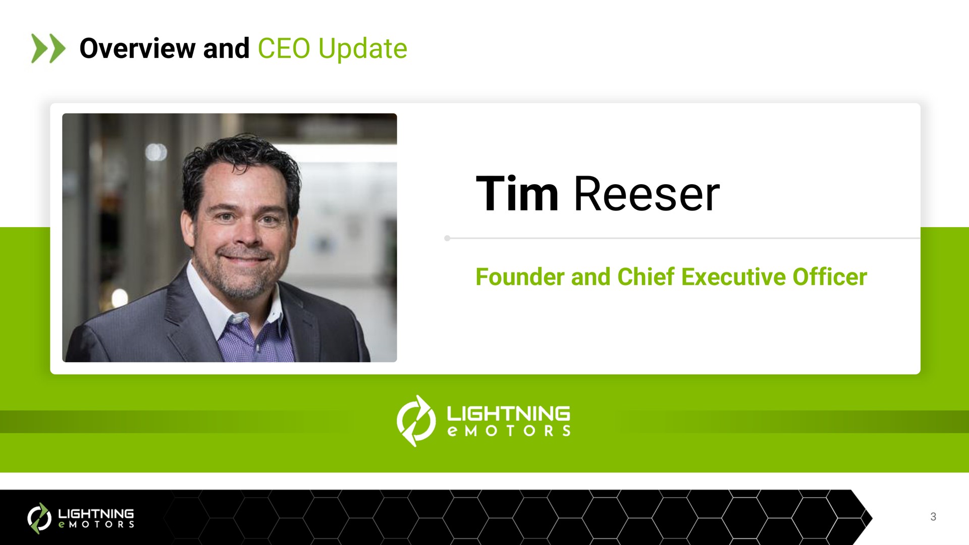overview and update founder and chief executive officer | Lightning eMotors